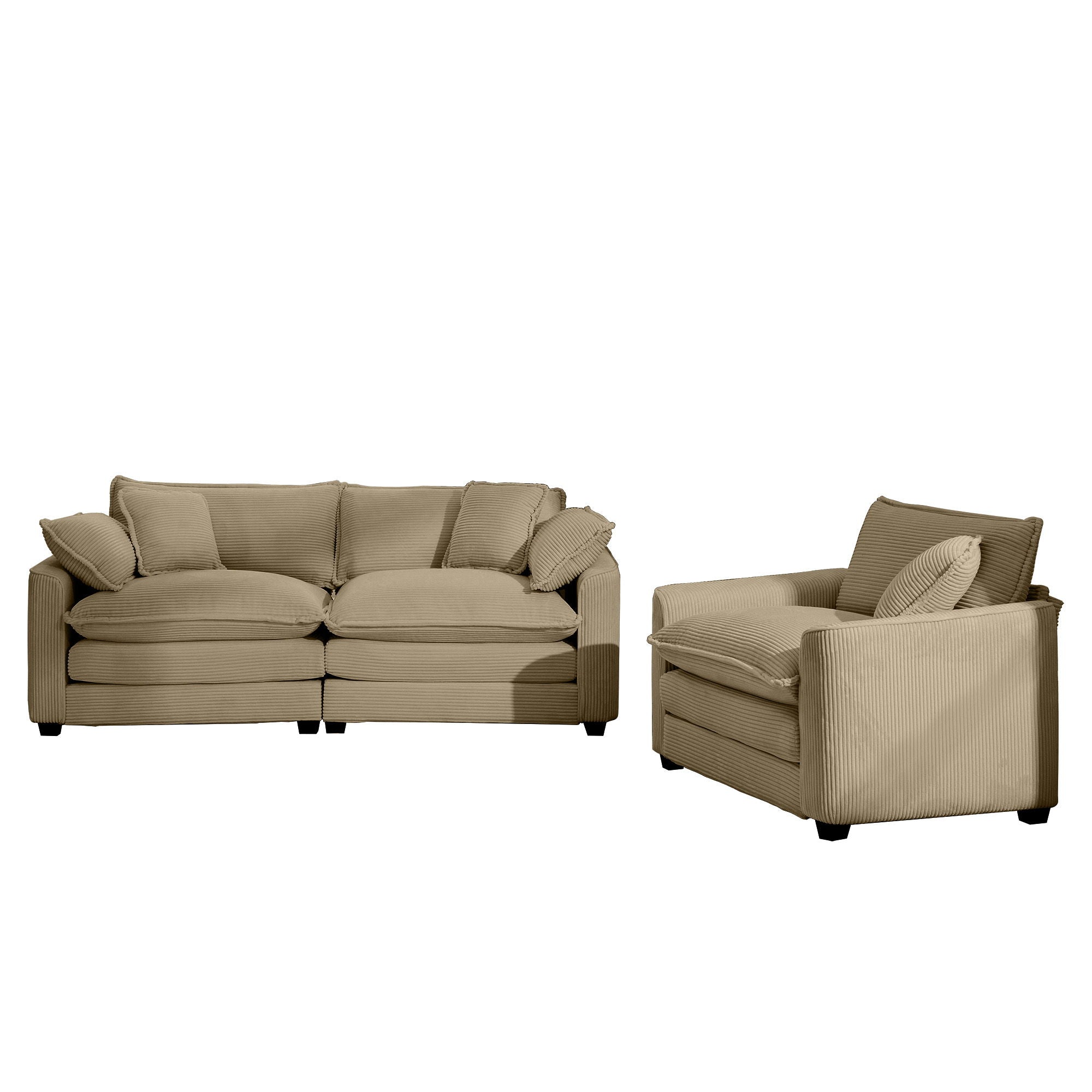 Elegant Corduroy Oversized Sectional Sofa Set With Deep Seats And Flexible Layout - Best Buy Furniture