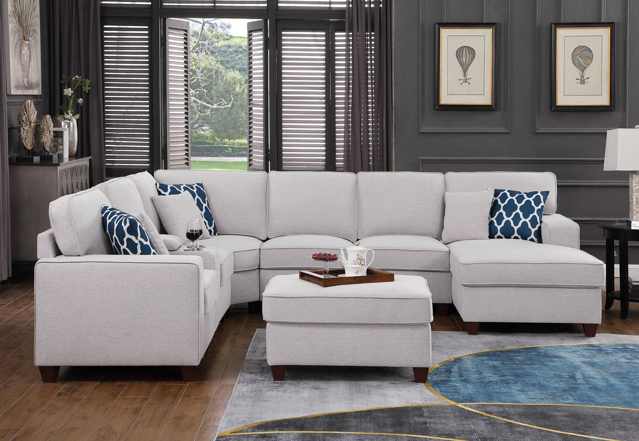Tina - 8 Piece Upholstered Sectional With Ottoman - Best Buy Furniture