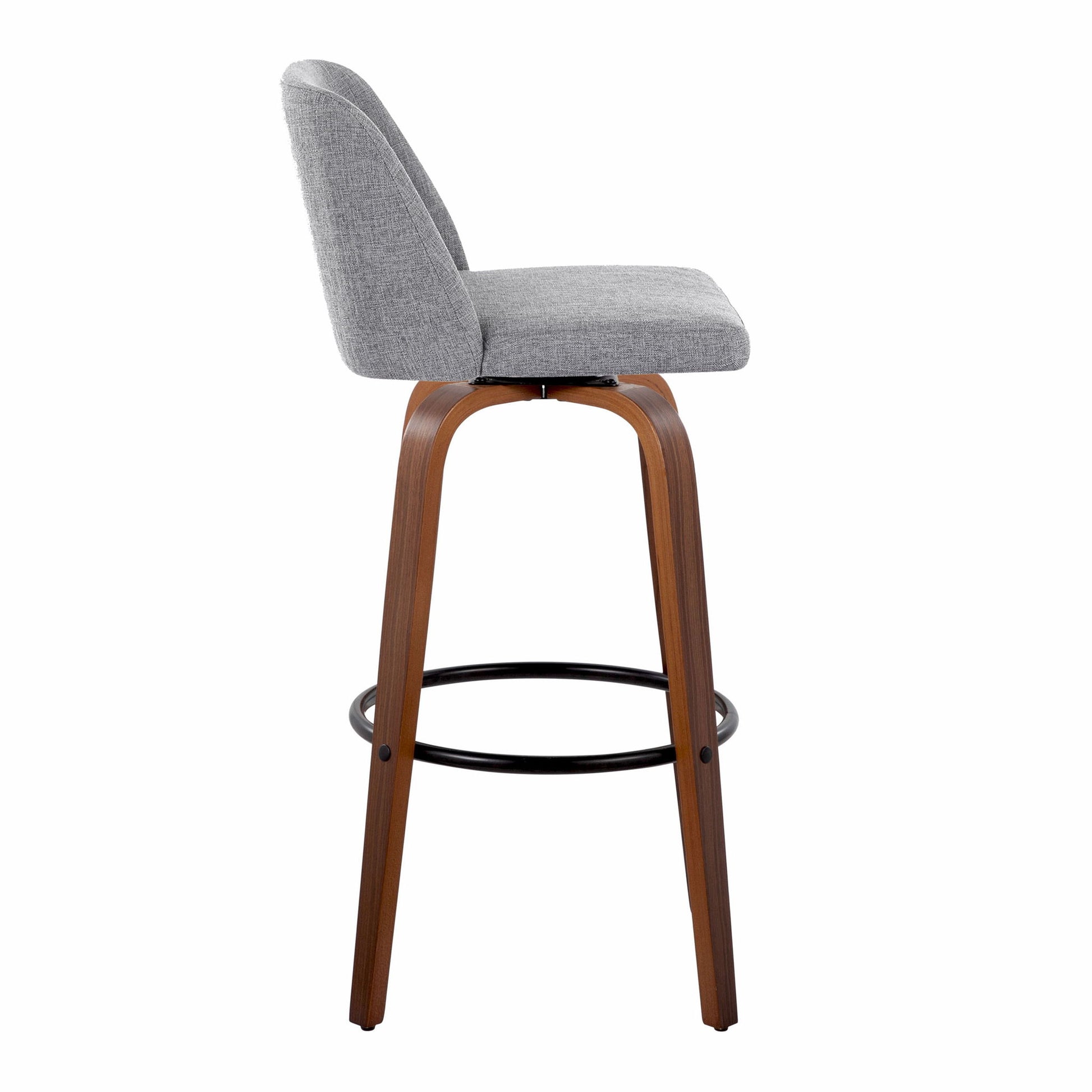 Toriano - Mid Century Modern Fixed Height Barstool Swivel And Round Footrest (Set of 2) - Best Buy Furniture