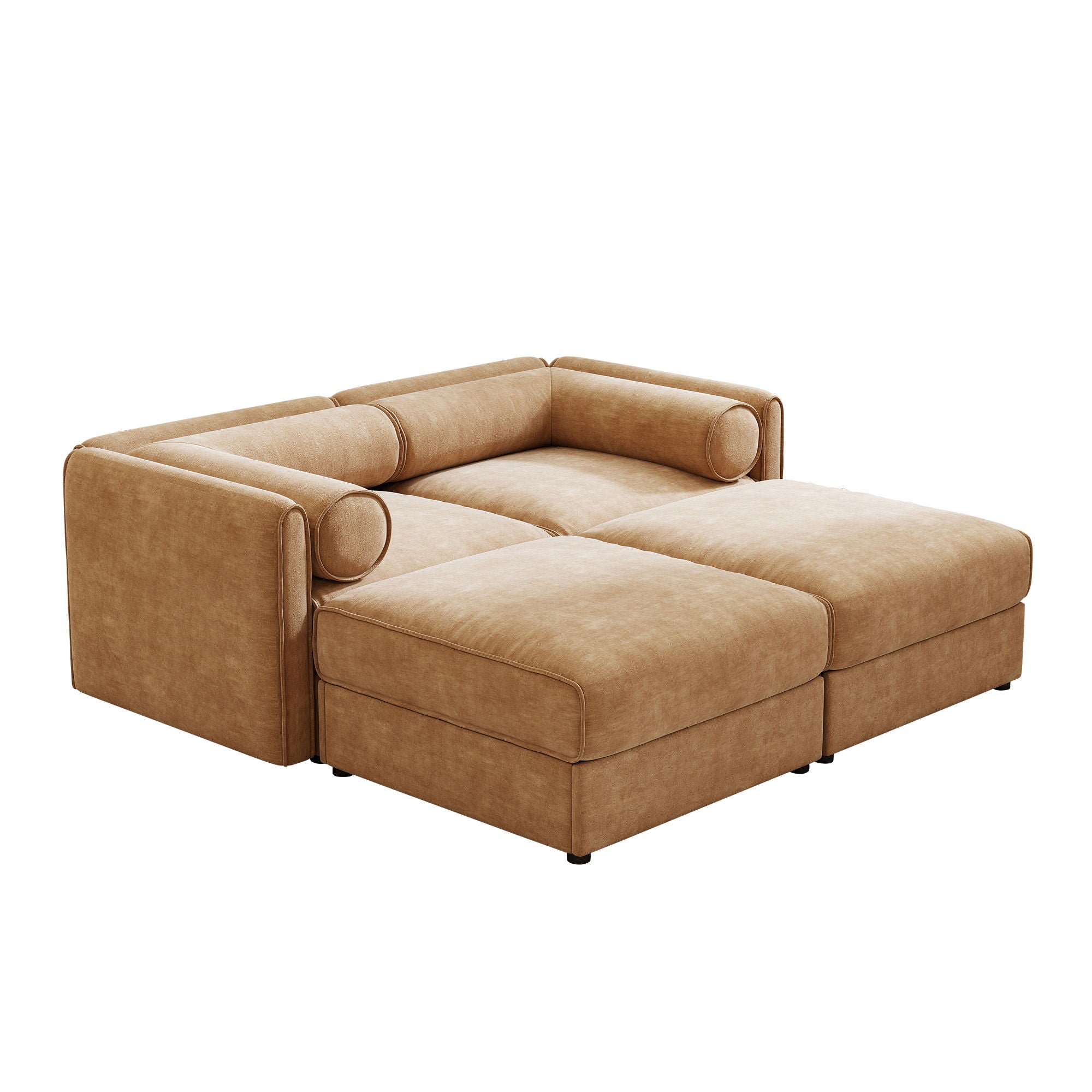 Contemporary Elegant White Chenille Sofa With Storage And Ottoman - Best Buy Furniture