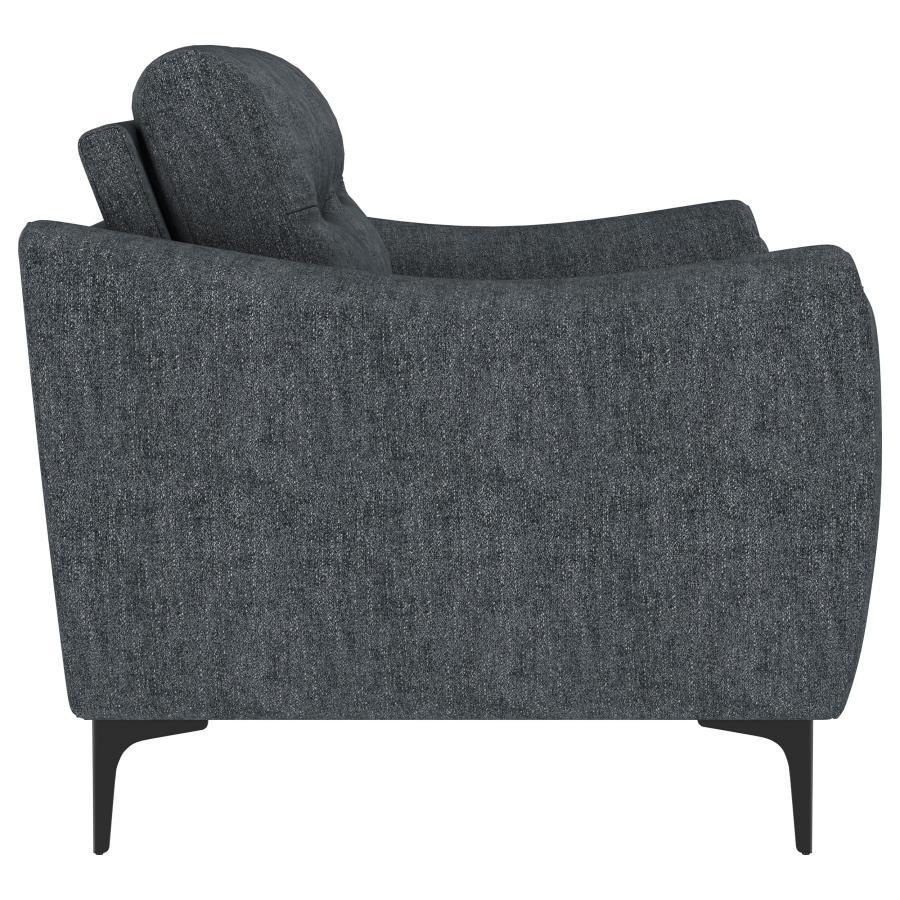 Nolan - Upholstered Sloped Track Arm Loveseat - Charcoal - Best Buy Furniture