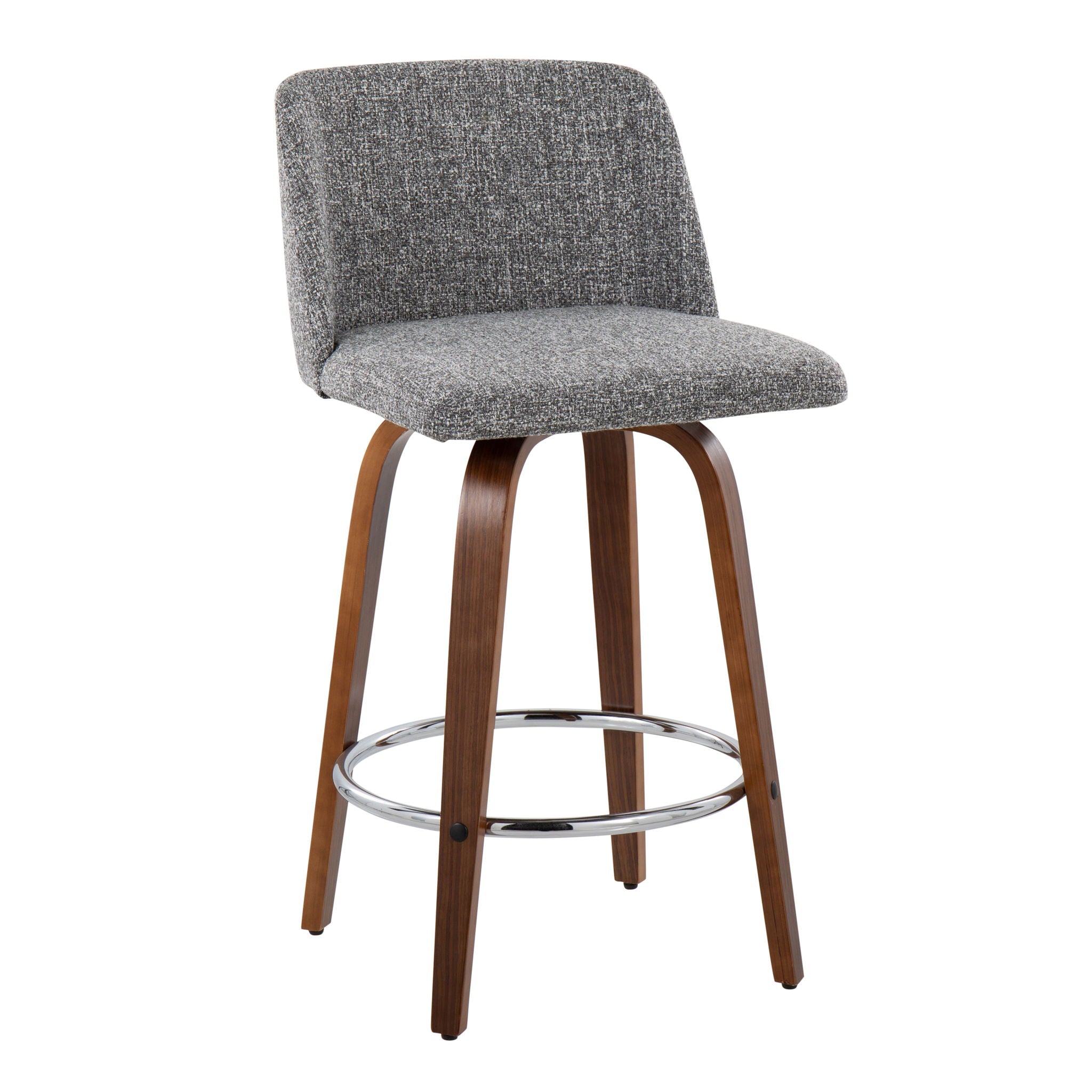 Toriano - Mid-Century Modern Fixed Height Counter Stool With Round Footrest (Set of 2) - Best Buy Furniture