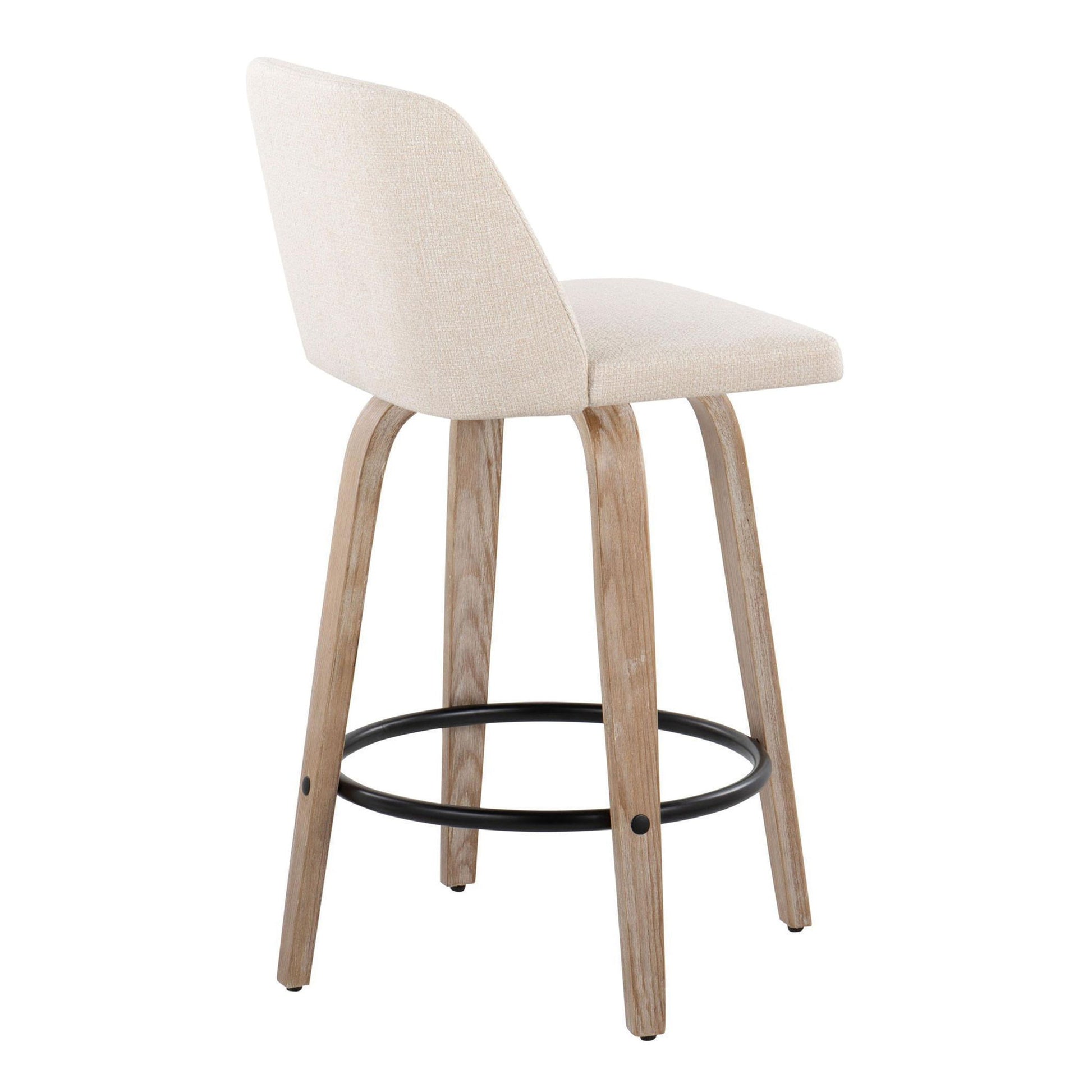 Toriano - Contemporary Fixed-Height Counter Stool & Swivel With Round Footrest (Set of 2) - Best Buy Furniture