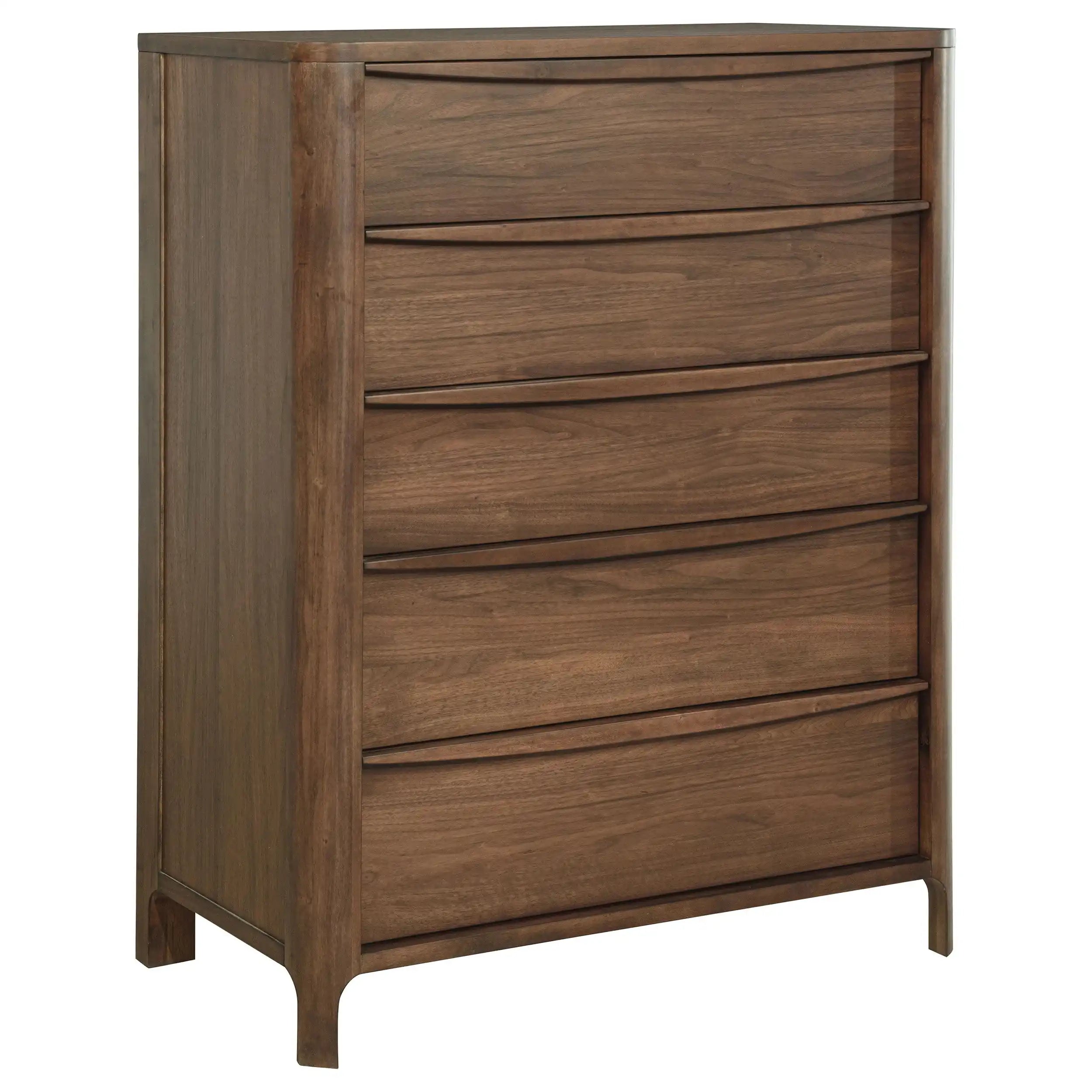 Maderia - 5-Drawer Chest Of Drawers - Walnut - Best Buy Furniture