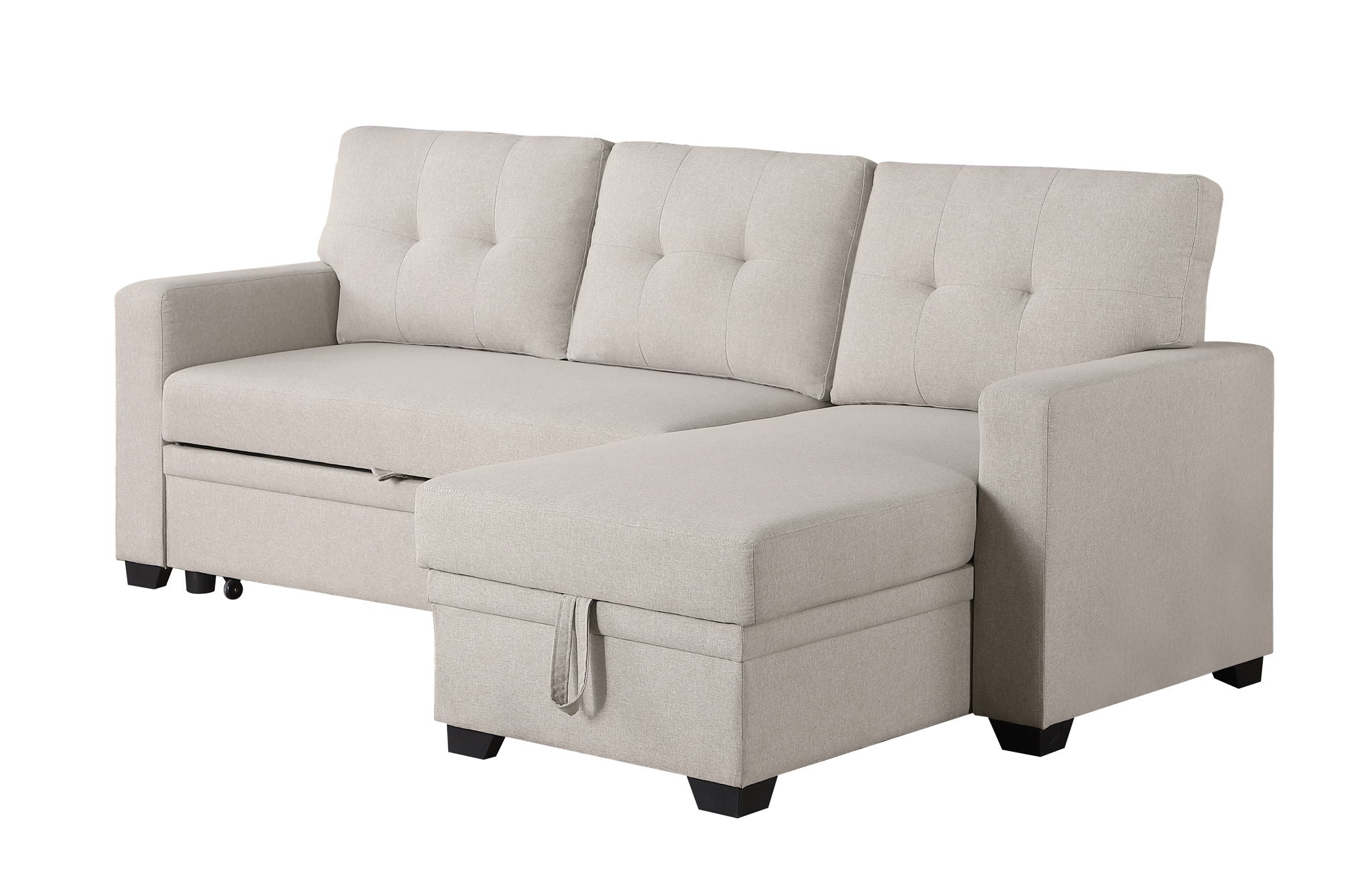 Upholstered Pull Out Sectional Sofa With Chaise - Best Buy Furniture