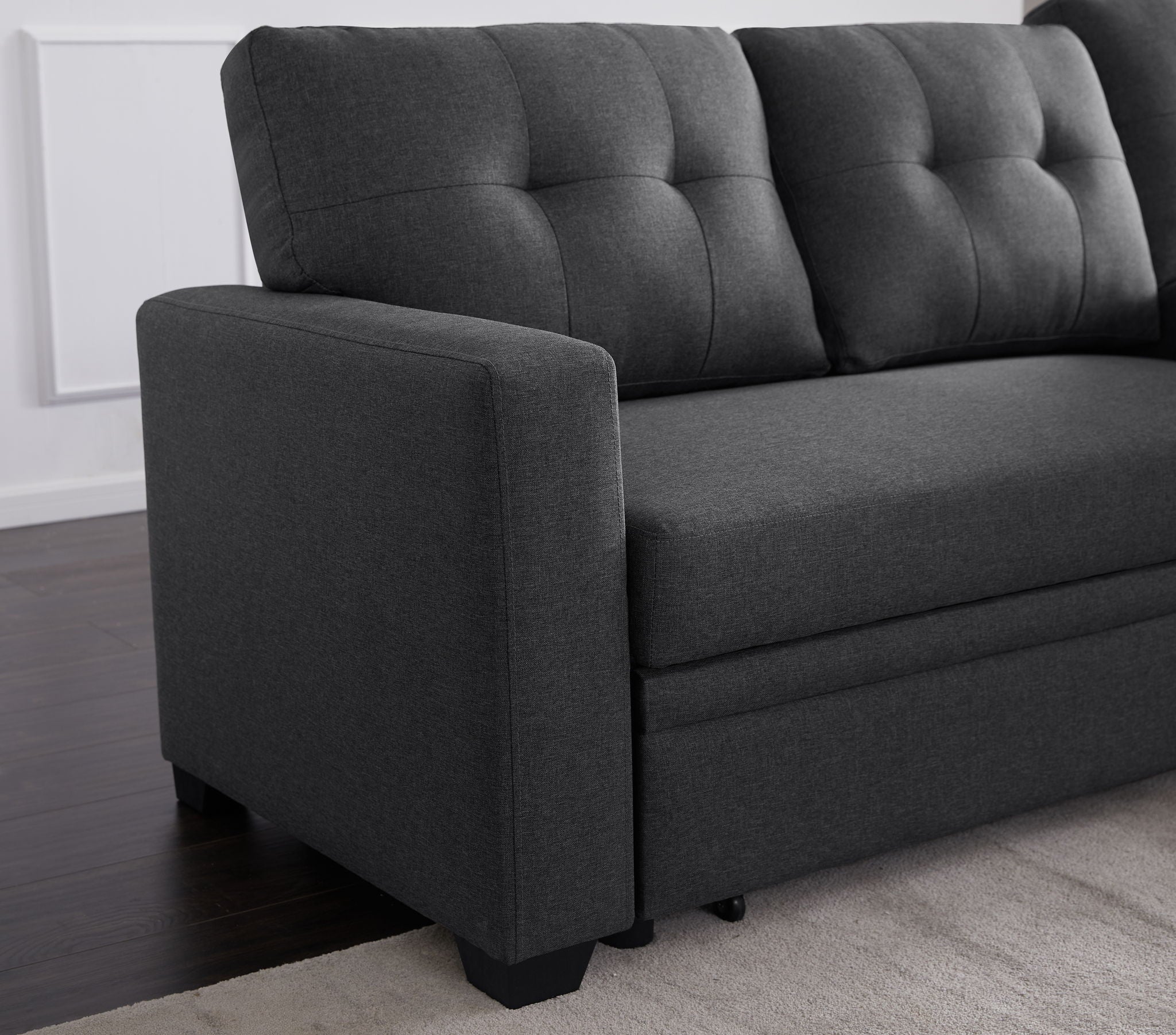 Upholstered Pull Out Sectional Sofa With Chaise - Best Buy Furniture