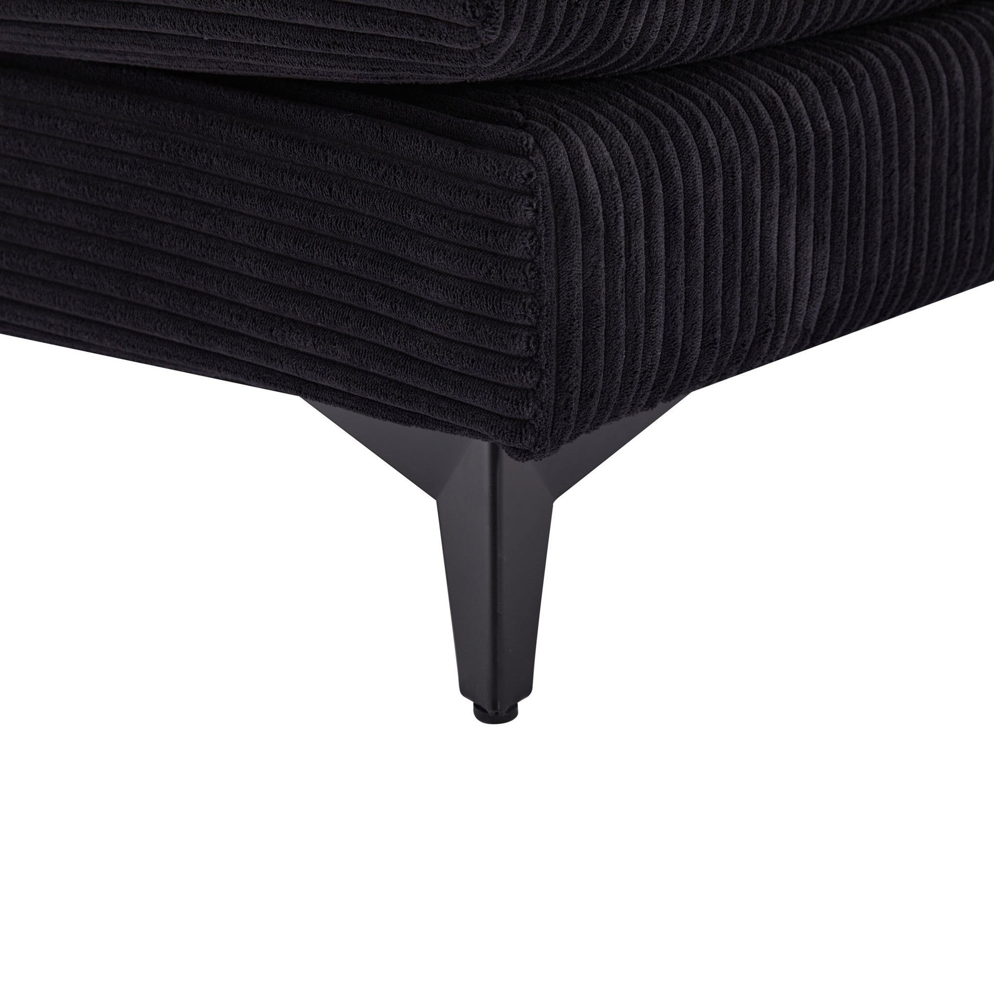 Modern Corduroy Deep Seat Sectional Sofa With Ottoman - Best Buy Furniture