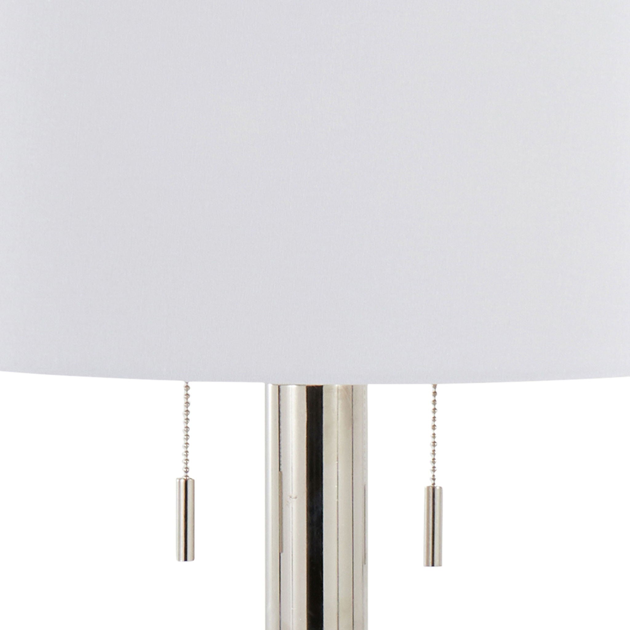Master - 29" Contemporary Table Lamp (Set of 2) - Polished Nickel / White - Best Buy Furniture