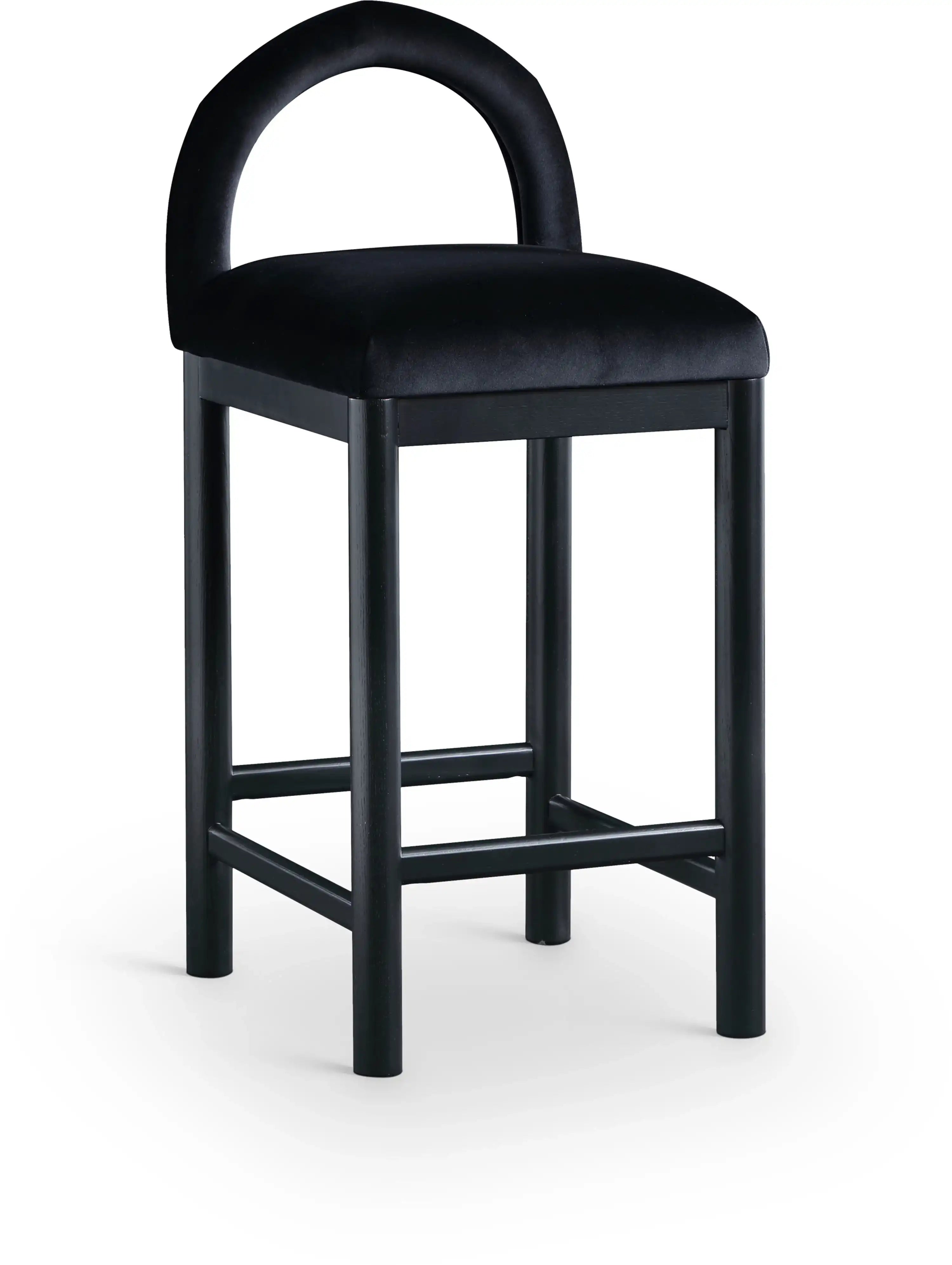 Conrad - Velvet Counter Stool With Black Legs - Best Buy Furniture