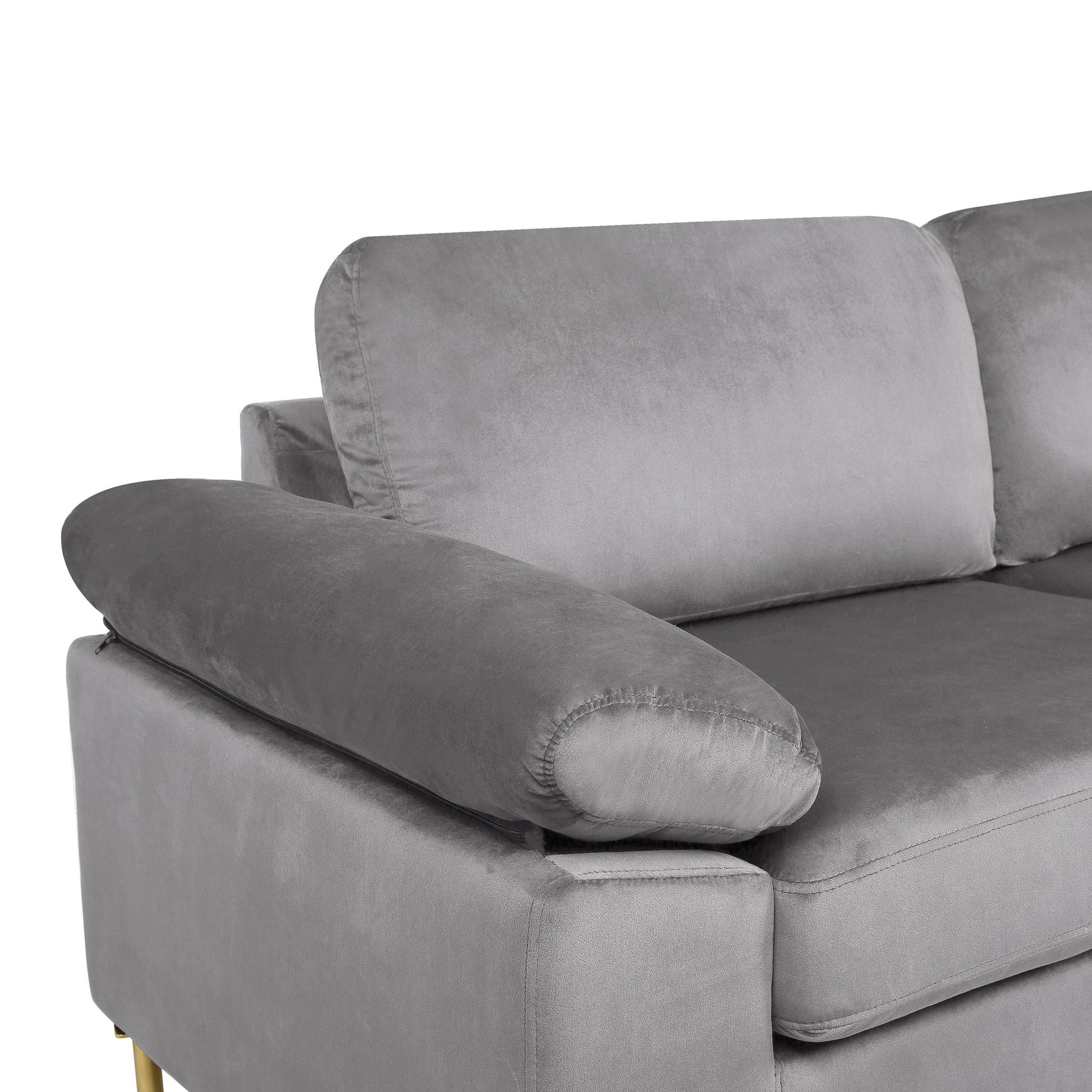 Shannon - Velvet Sectional Sofa With Chaise - Best Buy Furniture