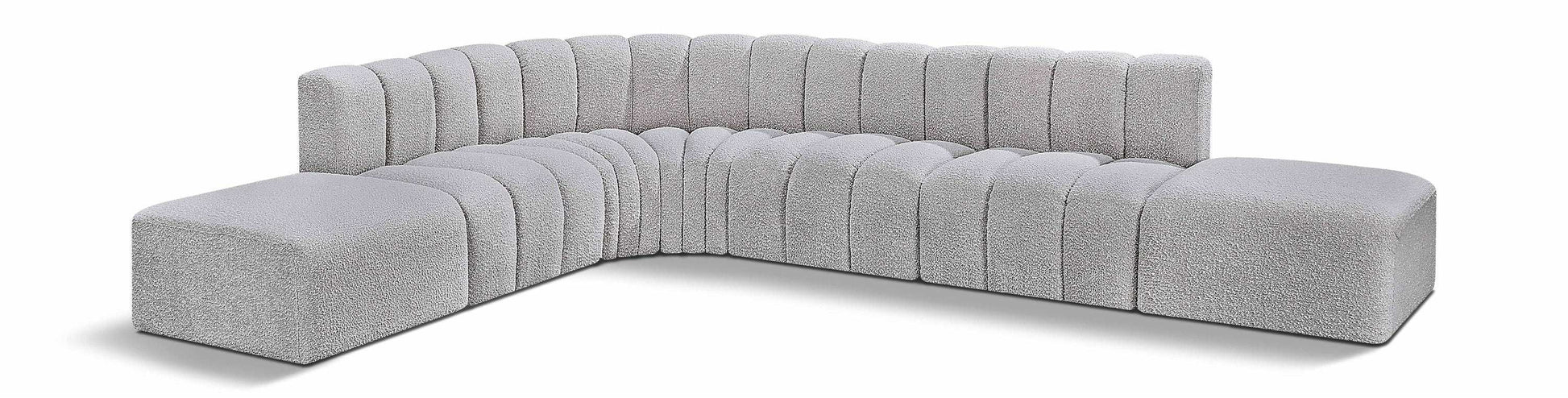 Arc - Boucle Fabric 7 Piece Corner Modular Sofa - Best Buy Furniture