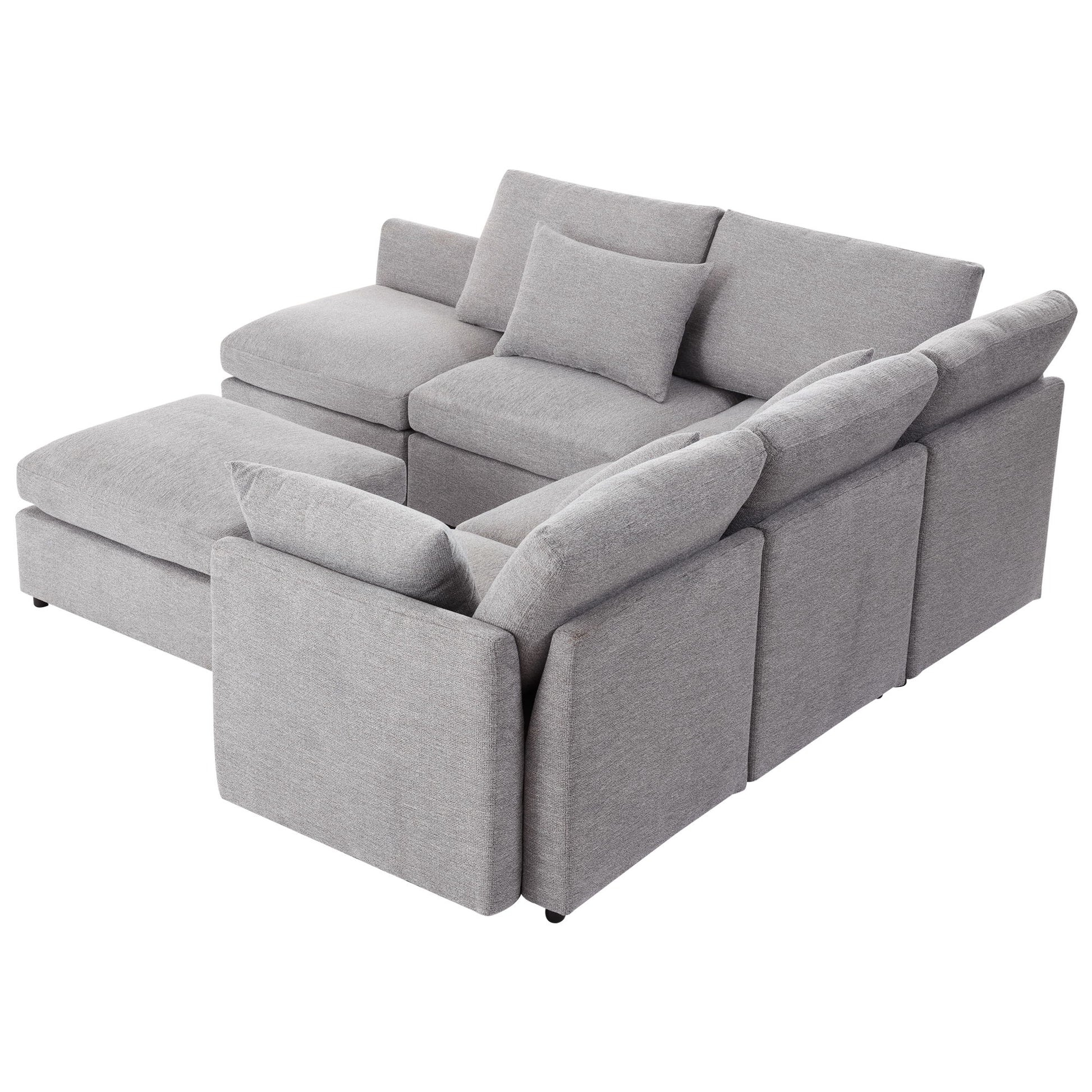 Sectional Sofa Modular Sofa U - Shaped Sofa Couch Sofa Bed L - Shaped Sofa With A Movable Ottoman And Two USB Ports For Living Room - Best Buy Furniture