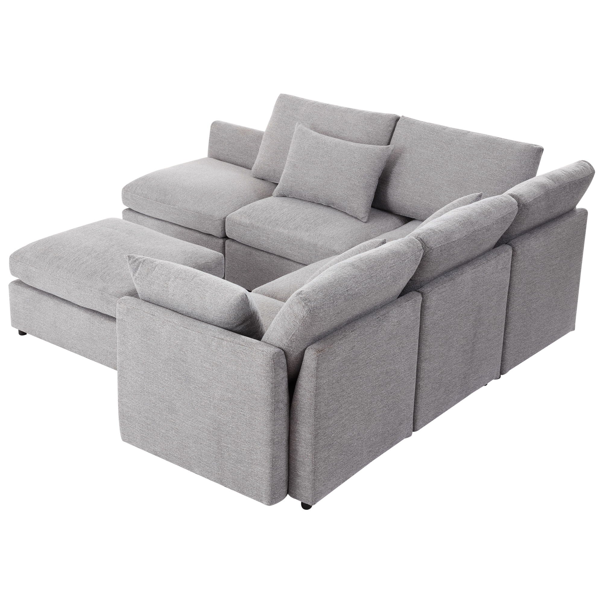 Sectional Sofa Modular Sofa U - Shaped Sofa Couch Sofa Bed L - Shaped Sofa With A Movable Ottoman And Two USB Ports For Living Room - Best Buy Furniture