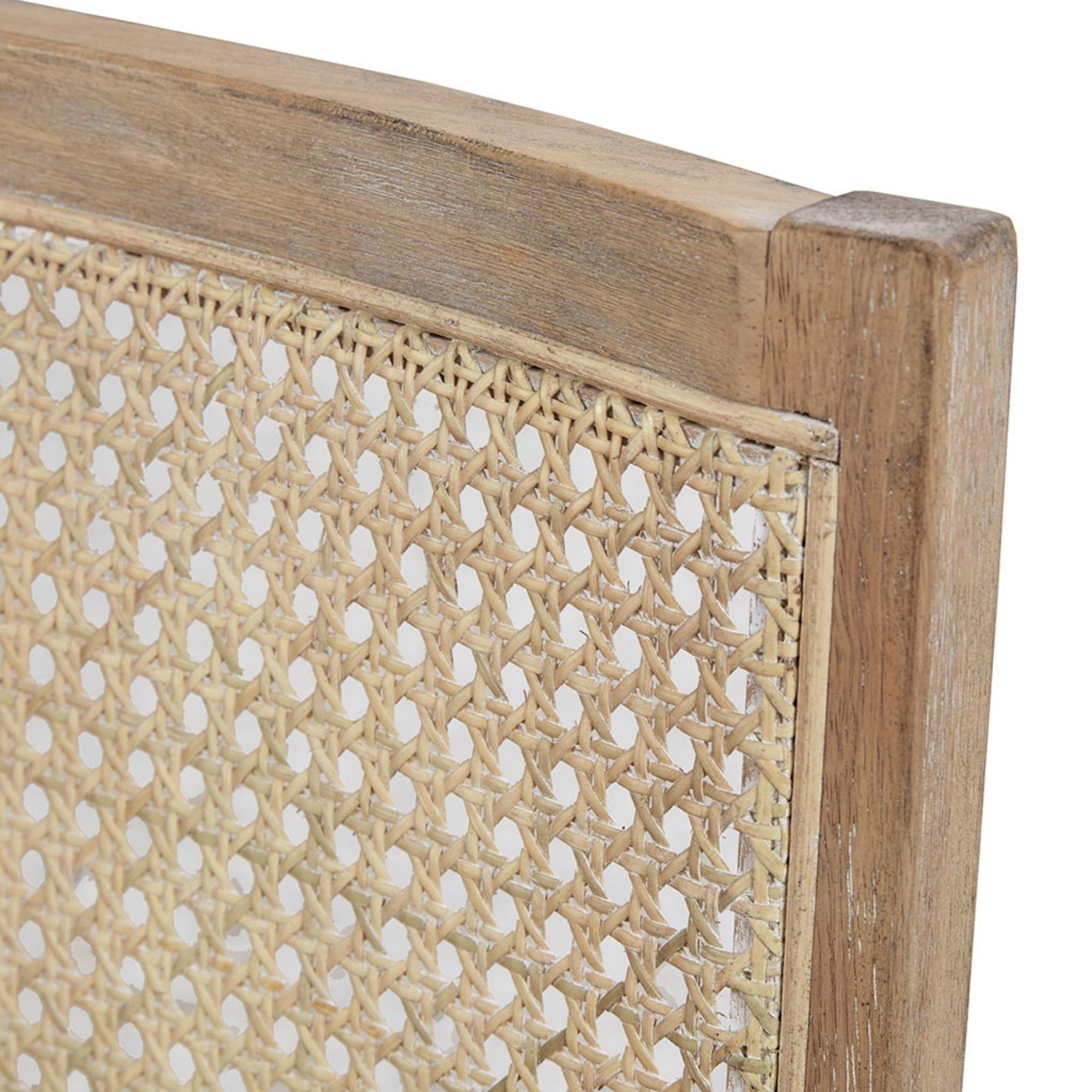 Chair With Cane Inset Back And Upholstered Seat - Light Brown - Best Buy Furniture