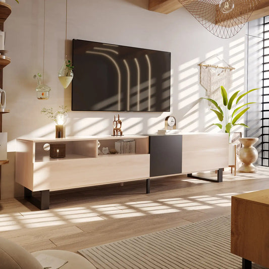 Nilo Modern TV Stand 70" with Double Storage Space, Media Console Table - Best Buy Furniture