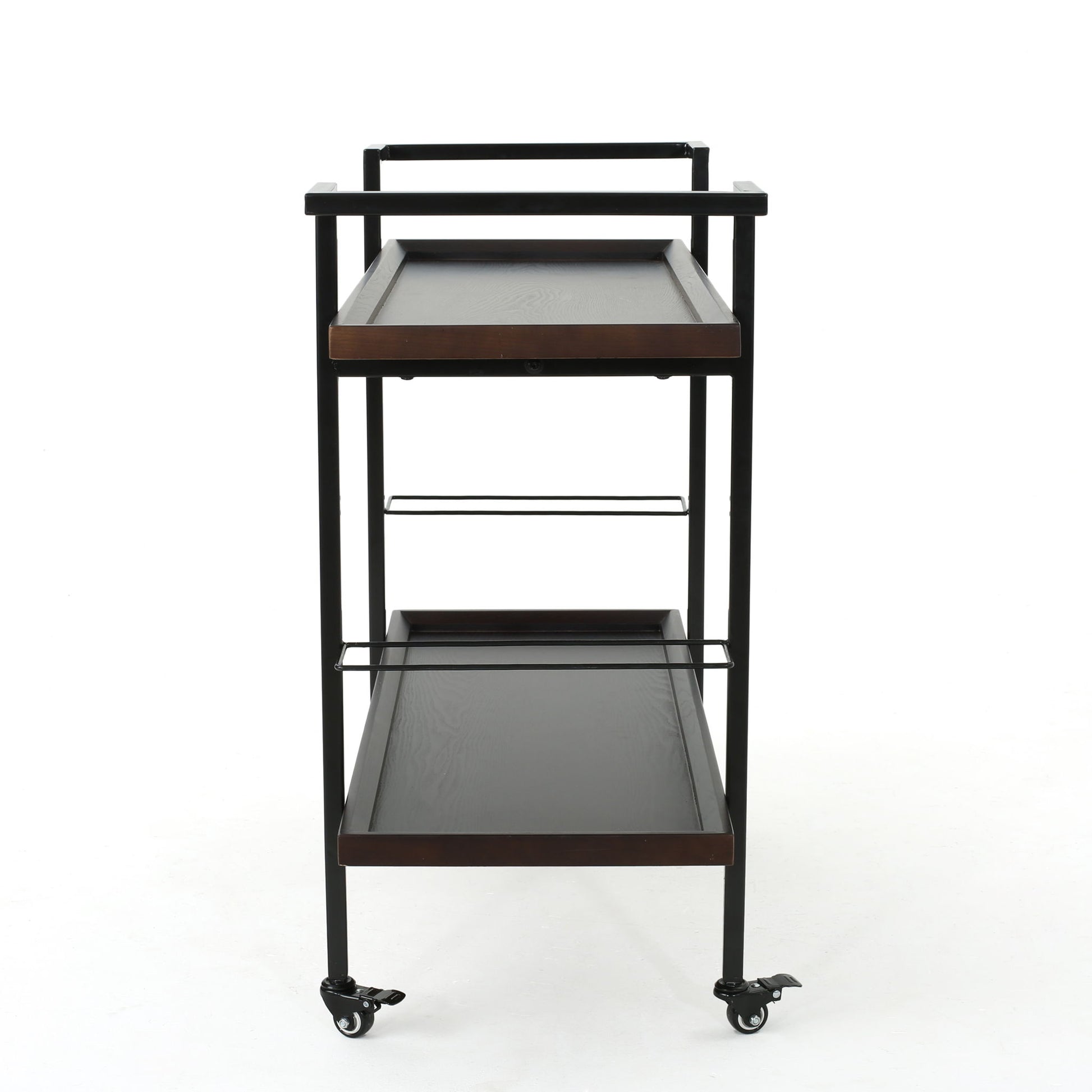 Modern Industrial Bar Cart With Shelving And Casters - Best Buy Furniture