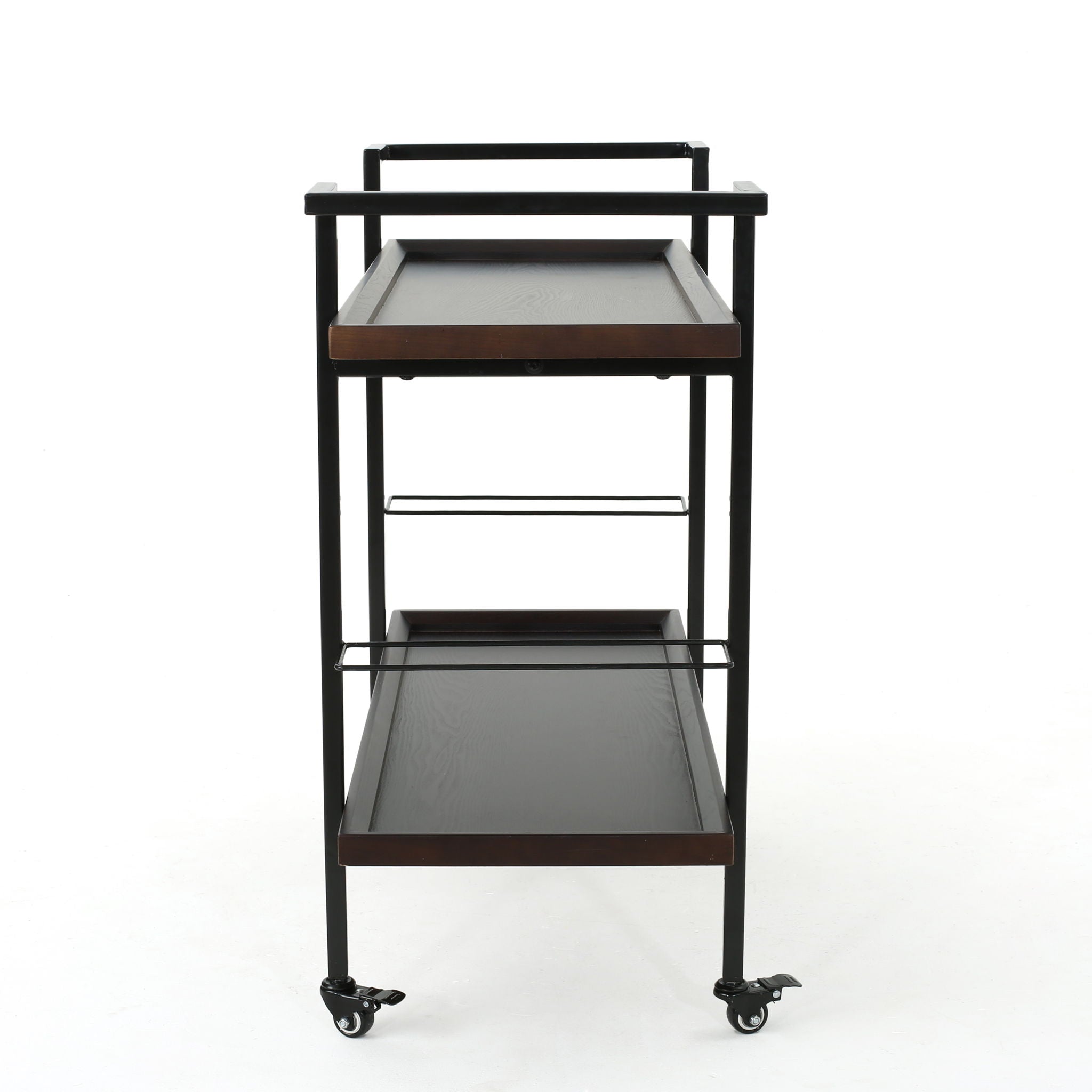 Modern Industrial Bar Cart With Shelving And Casters - Best Buy Furniture