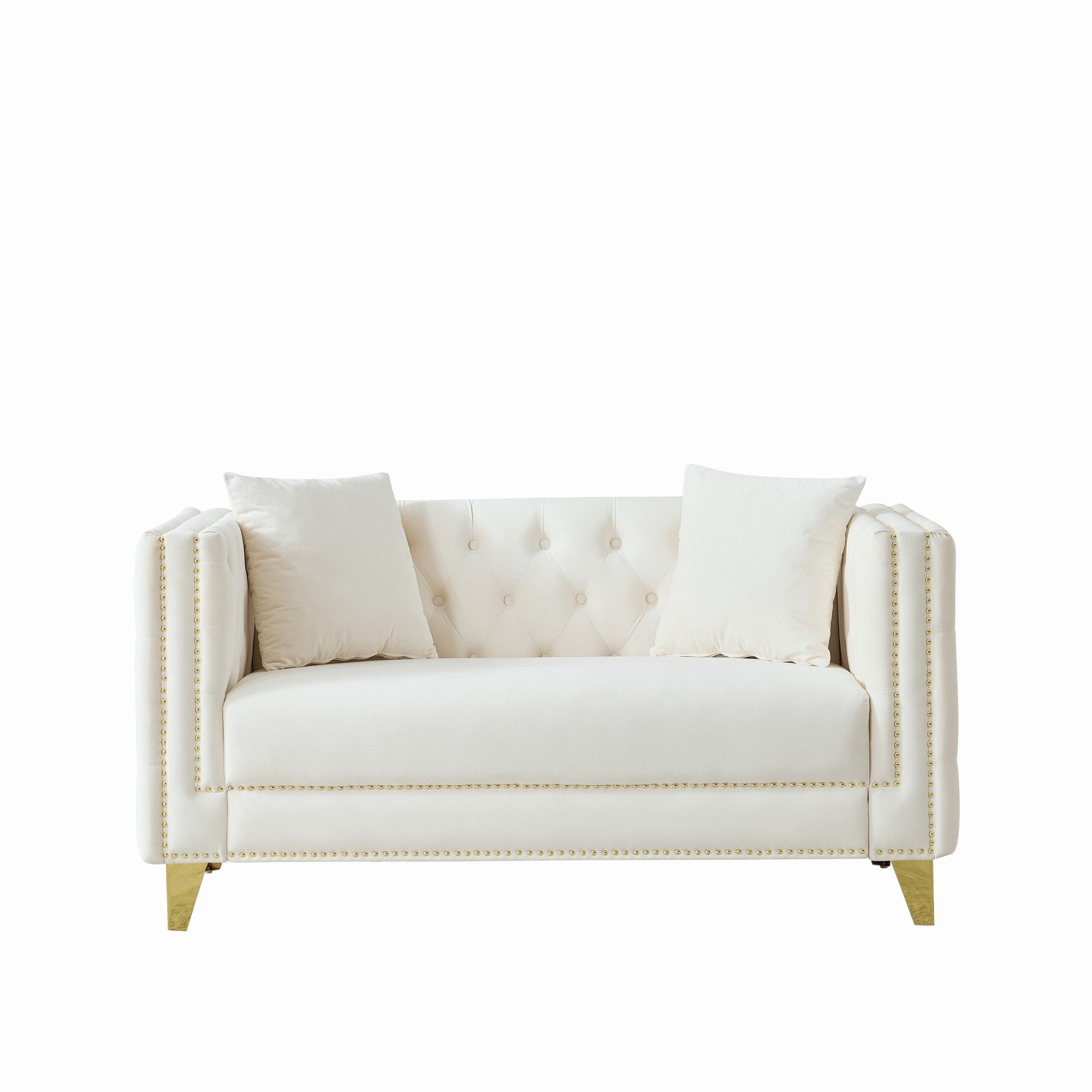 2 Seater Deep Seat Sofa With Button Nailhead, Square Arm - Best Buy Furniture