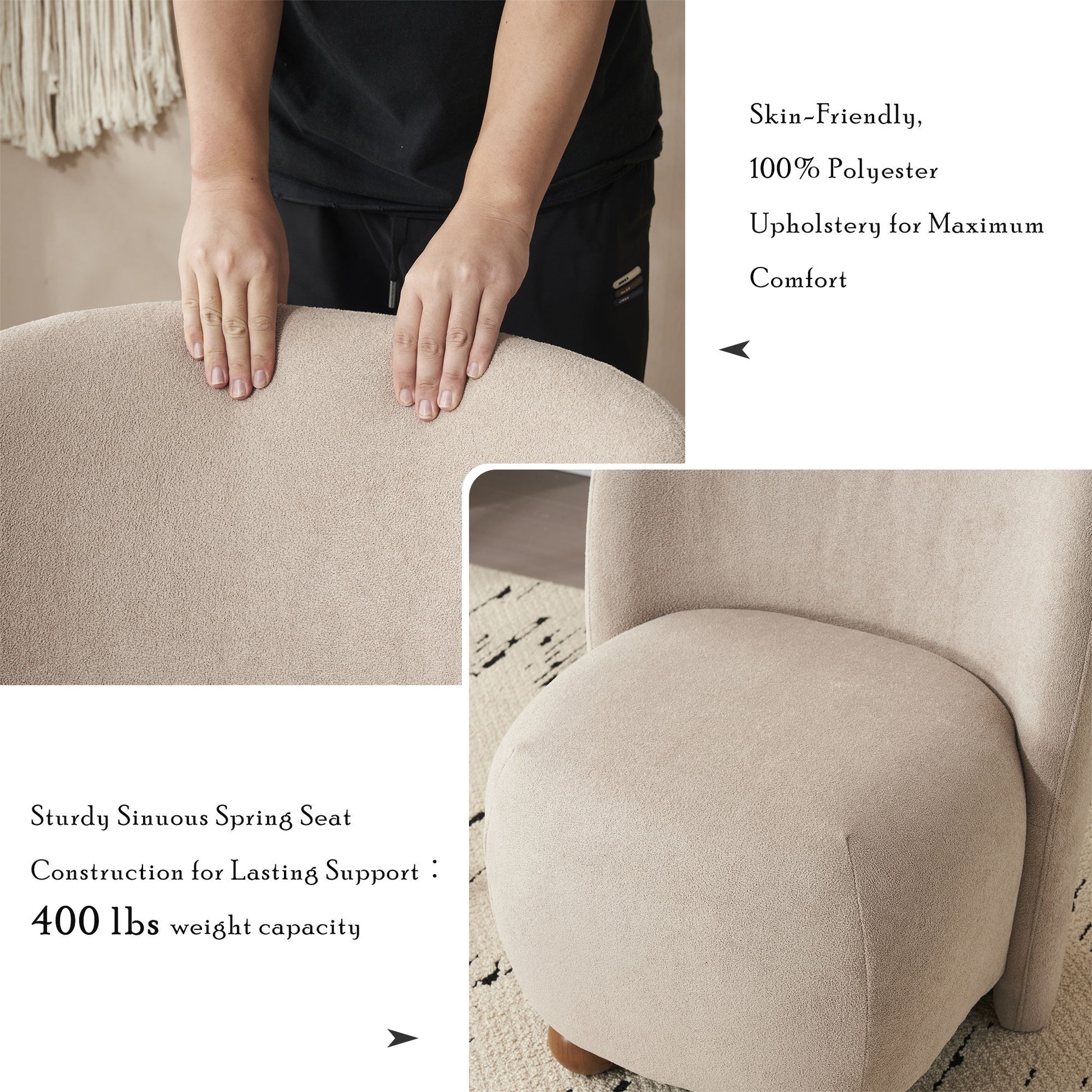 Modern Low Back Accent Upholstered Armless Living Room Chairs, Round Feet - Best Buy Furniture