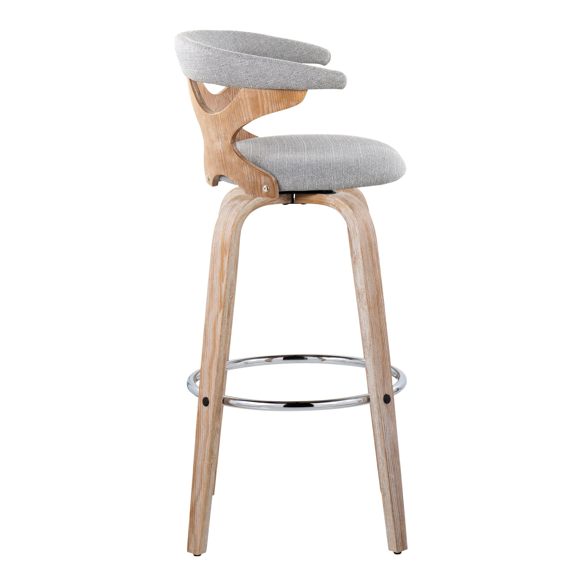 Gardenia - Contemporary Fixed Height Barstool With Swivel With Round Footrest (Set of 2) - Best Buy Furniture