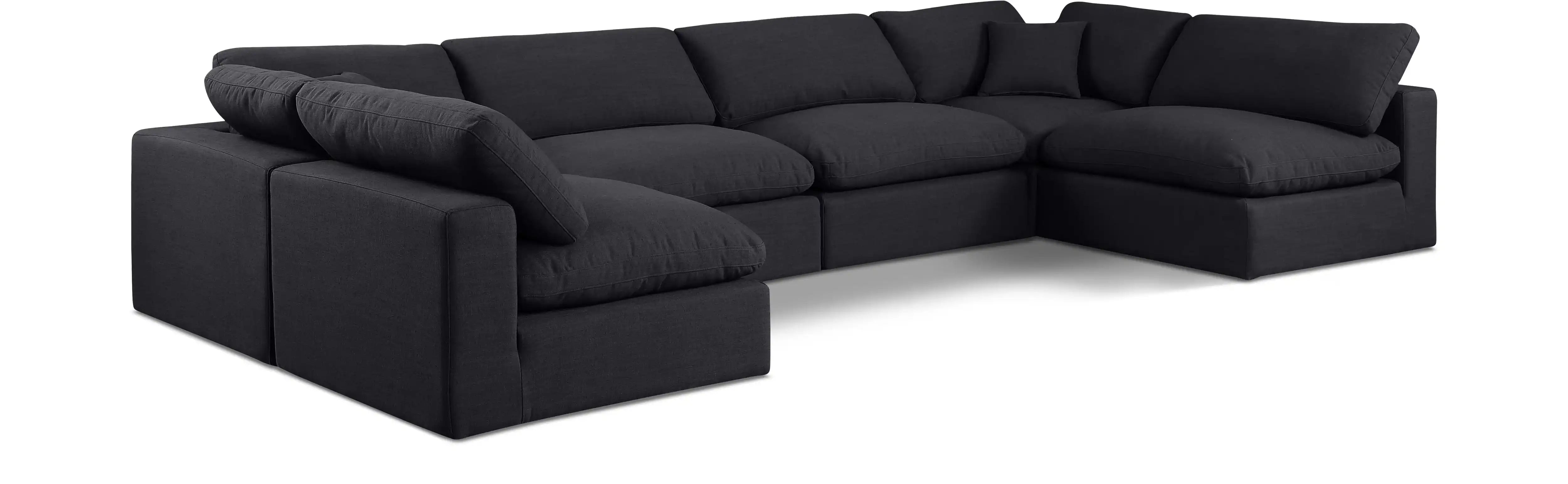 Comfy - 6 Piece Linen Modular Armless Sectional - Best Buy Furniture