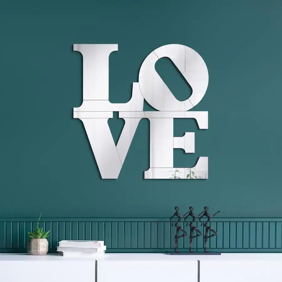 Keiran - Love Lettered Wall Mirror - Silver - Best Buy Furniture