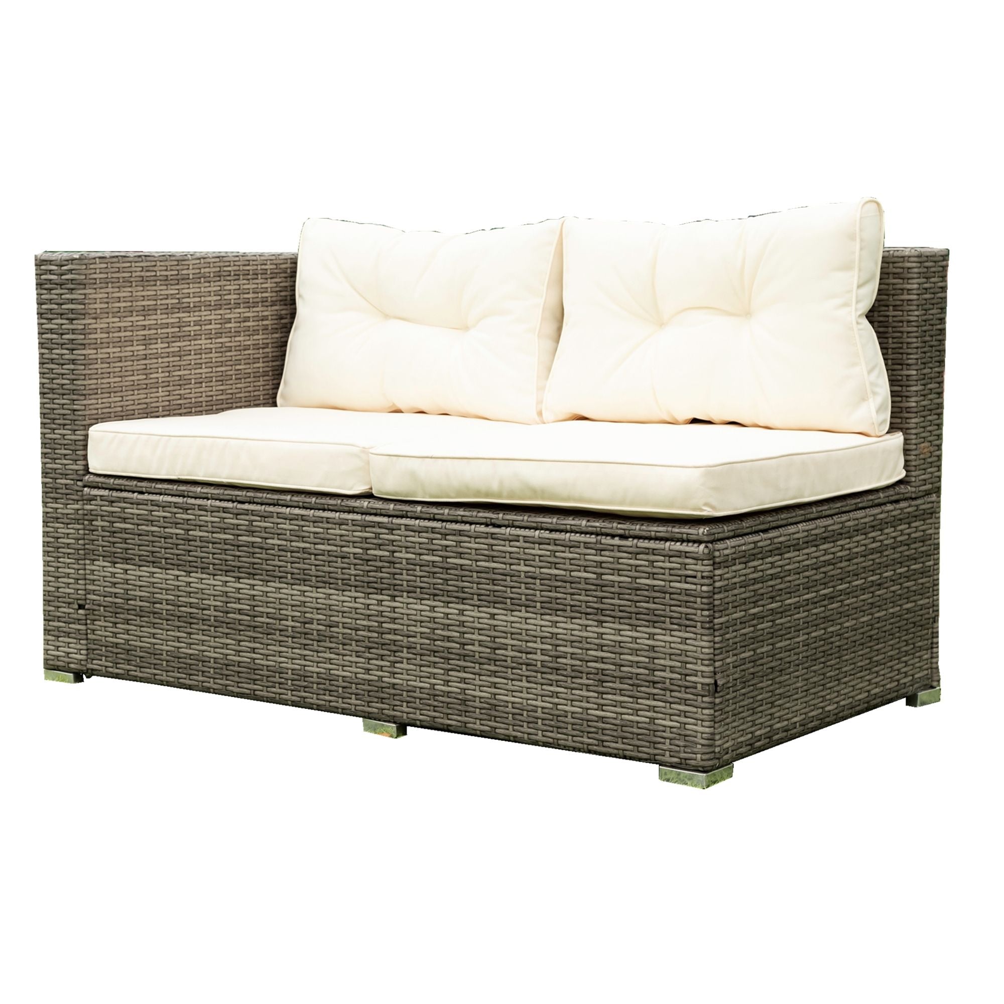 4 Piece Patio Sectional Wicker Rattan Outdoor Furniture Sofa Set With Storage Box - Best Buy Furniture