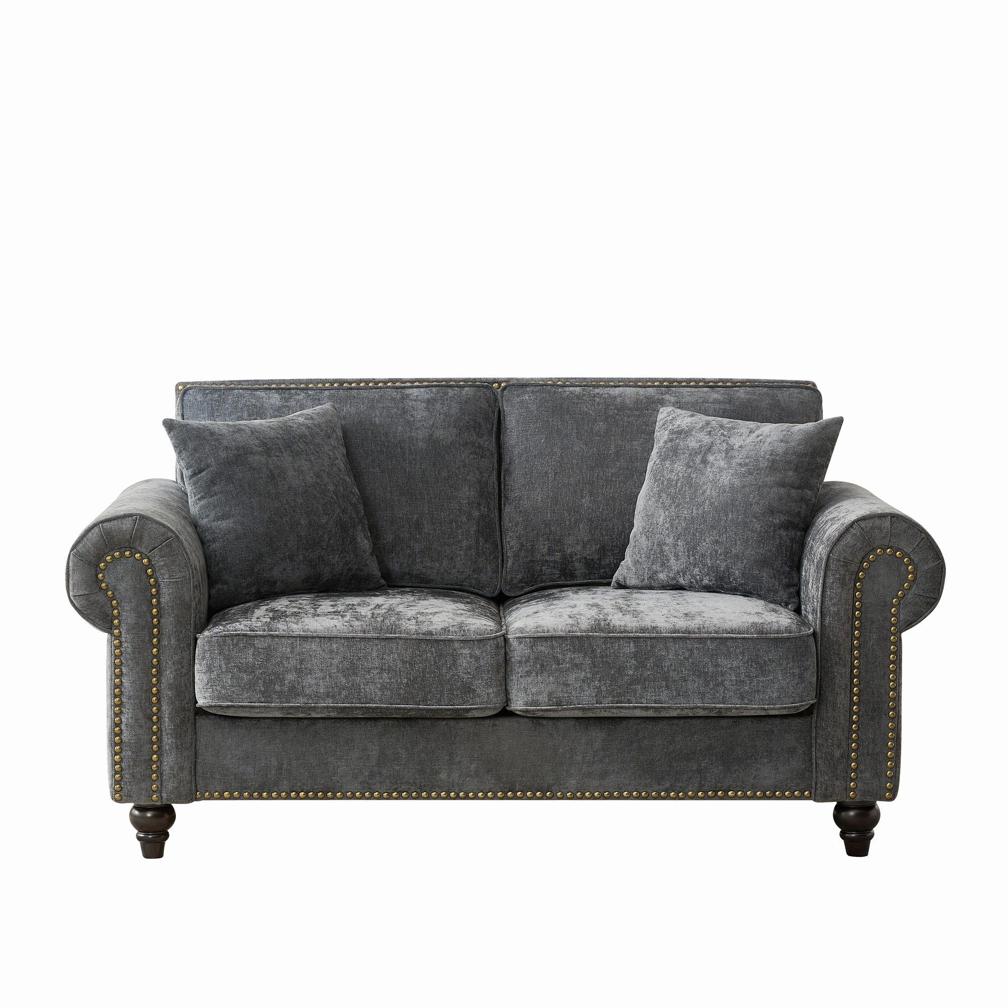 2 Seater Sofa With Rolled Arms, Tufted Upholstered Couch - Best Buy Furniture