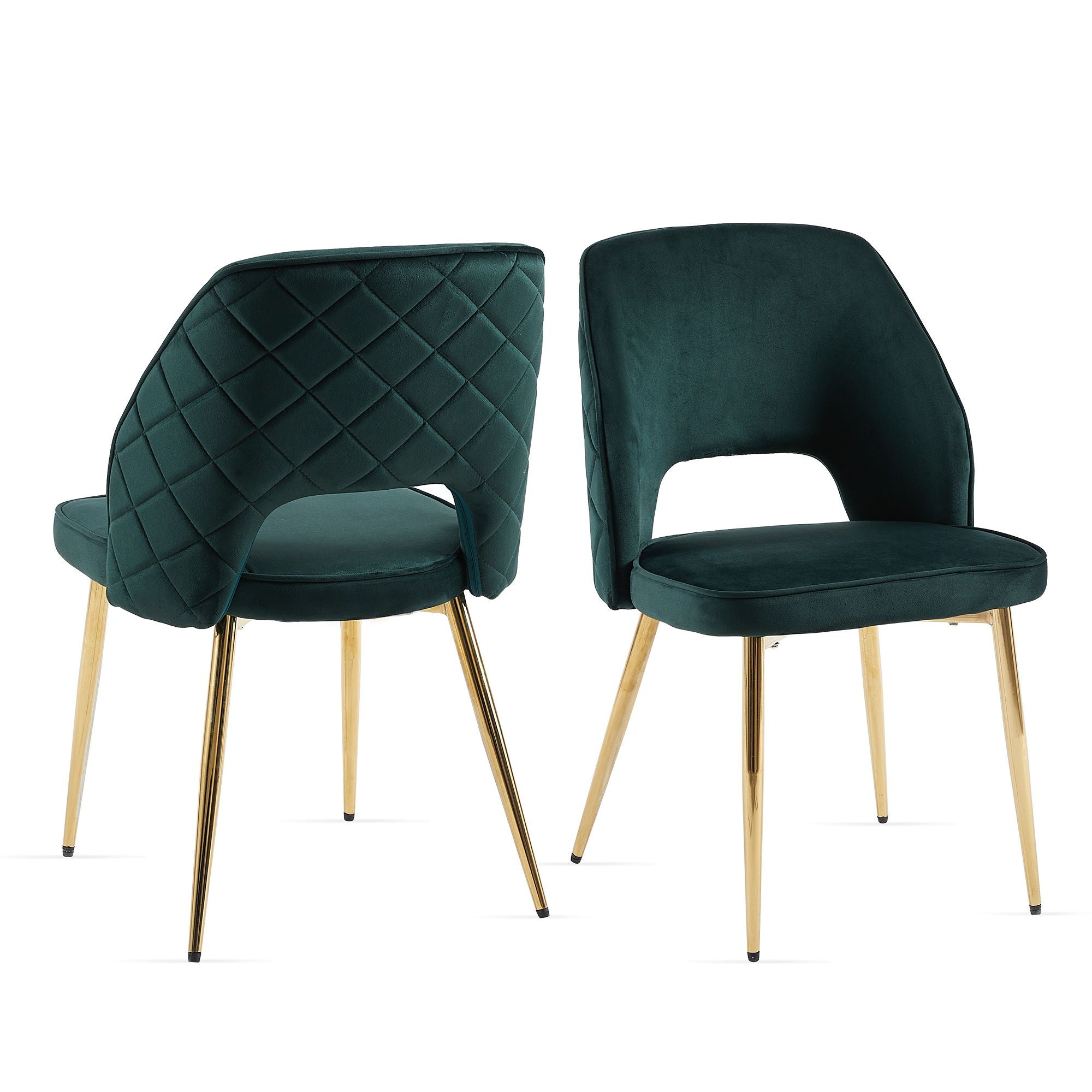 Velvet Dining Chairs With Metal Legs And Hollow Back Upholstered Dining Chairs - Best Buy Furniture
