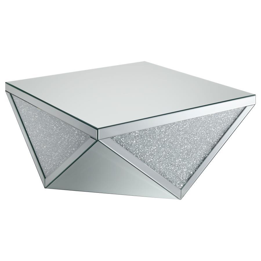 Amore - Square Mirrored Acrylic Crystal Table - Best Buy Furniture
