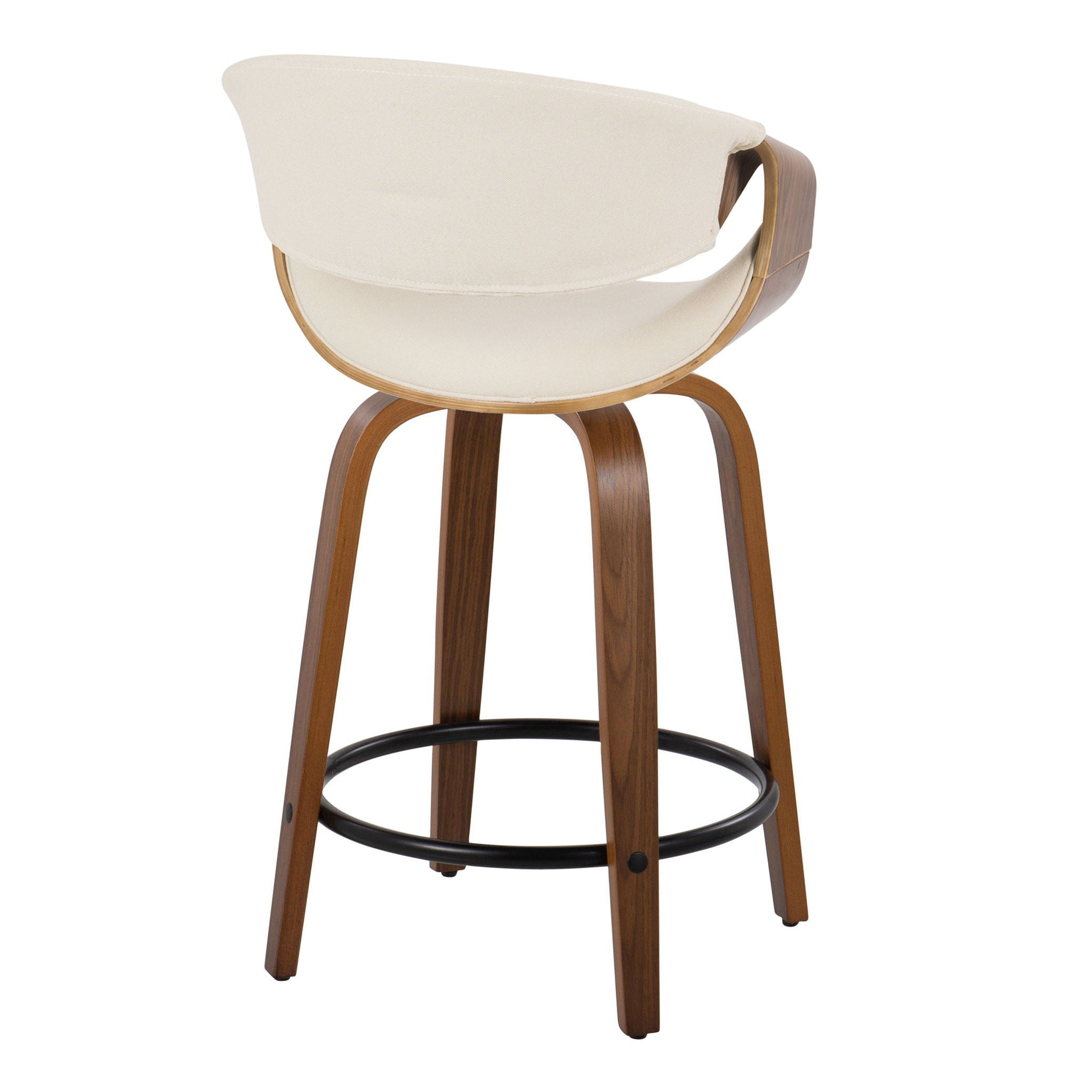 Curvini Mid - Century Modern Fixed Height Counter Stool With Swivel (Set of 2) - Best Buy Furniture