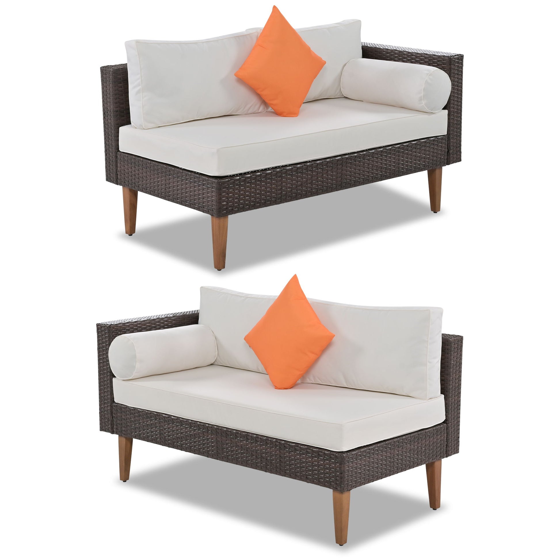 4 Pieces Outdoor Wicker L-Shape Sofa Set - Best Buy Furniture