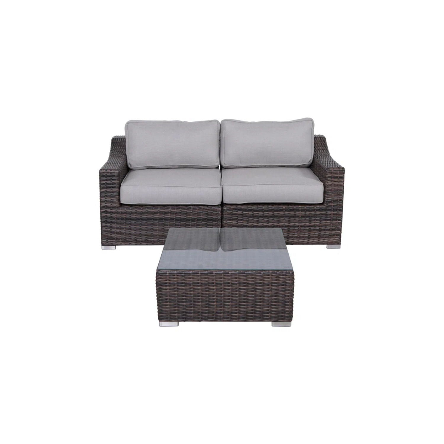 Outdoor Wicker Conversation Set With Cushions, All Weather - Best Buy Furniture