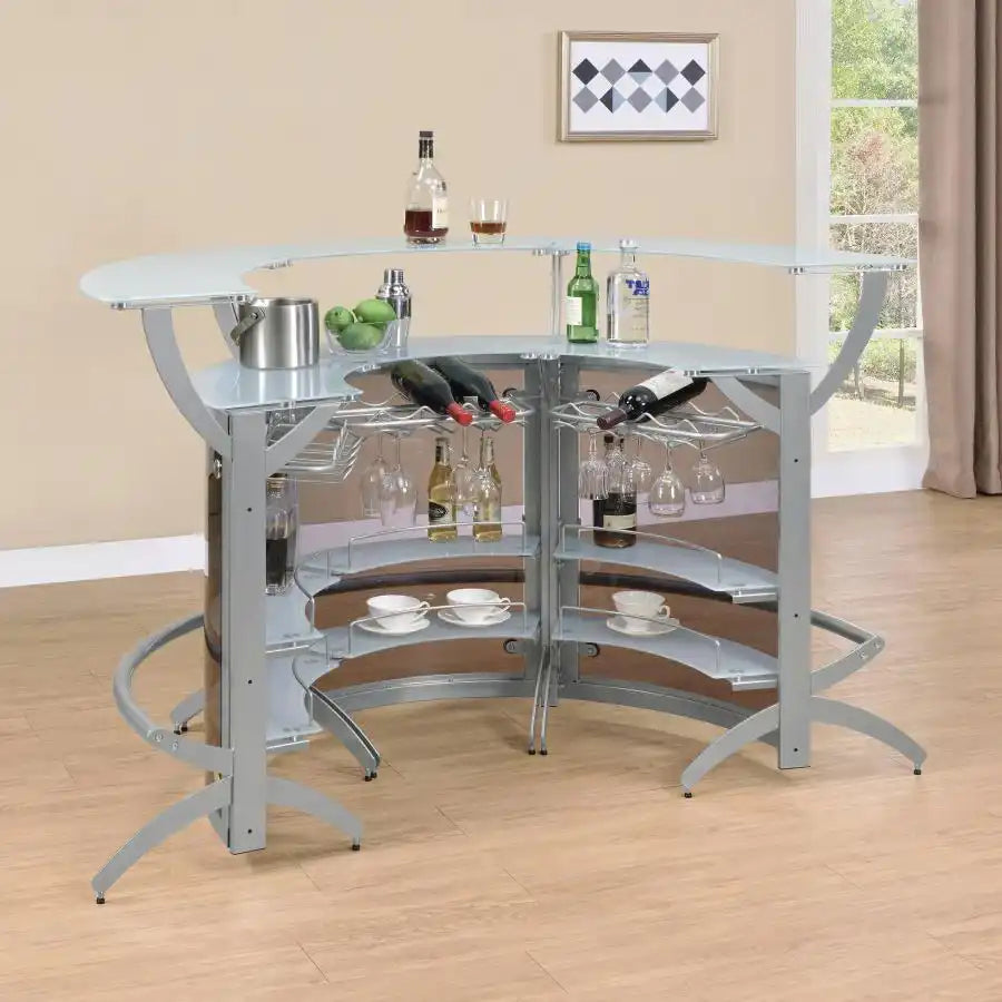 Dallas - 3-Piece Curved Freestanding Home Bar Cabinet - Best Buy Furniture
