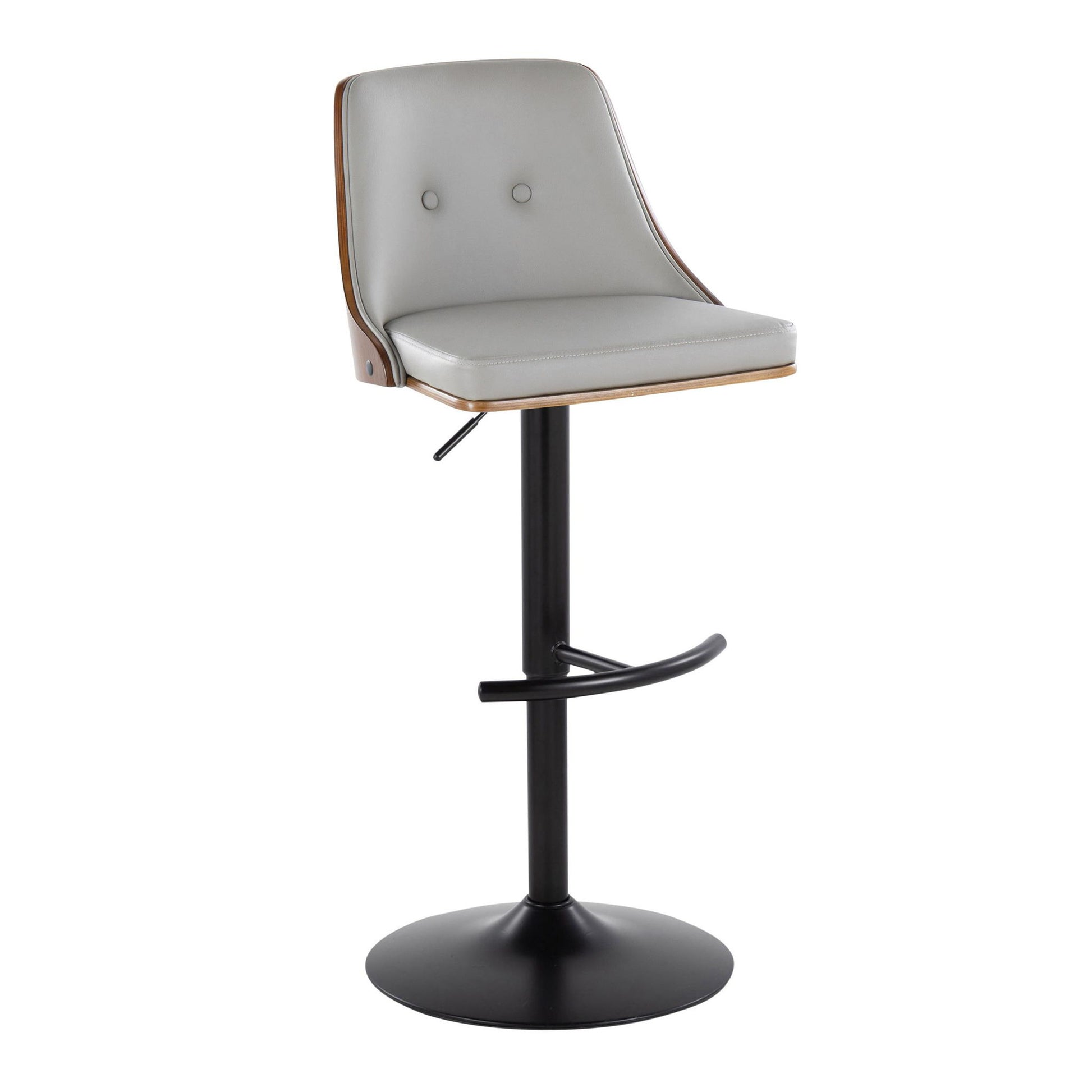 Gianna - Mid Century Modern Adjustable Barstool, Swivel With Rounded T Footrest (Set of 2) - Best Buy Furniture