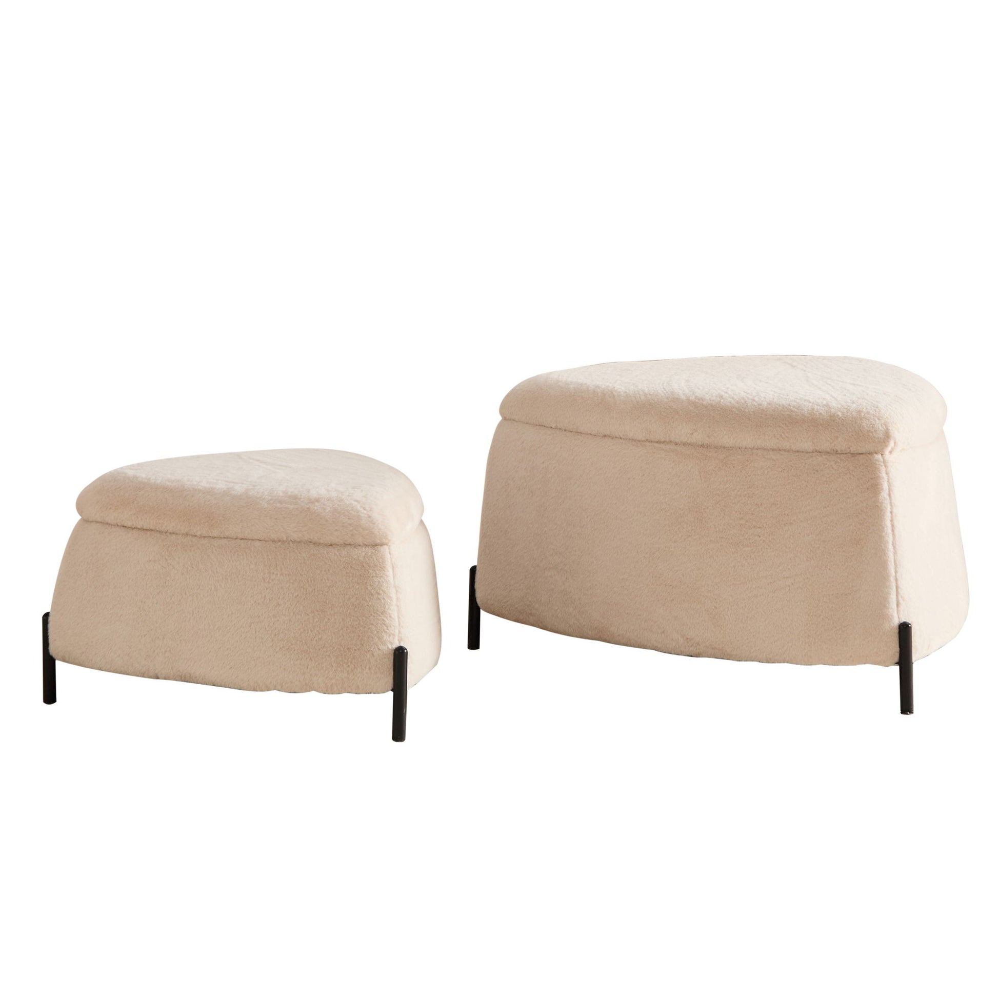 Upholstered Storage Ottoman Set With Reversible Lid - Best Buy Furniture