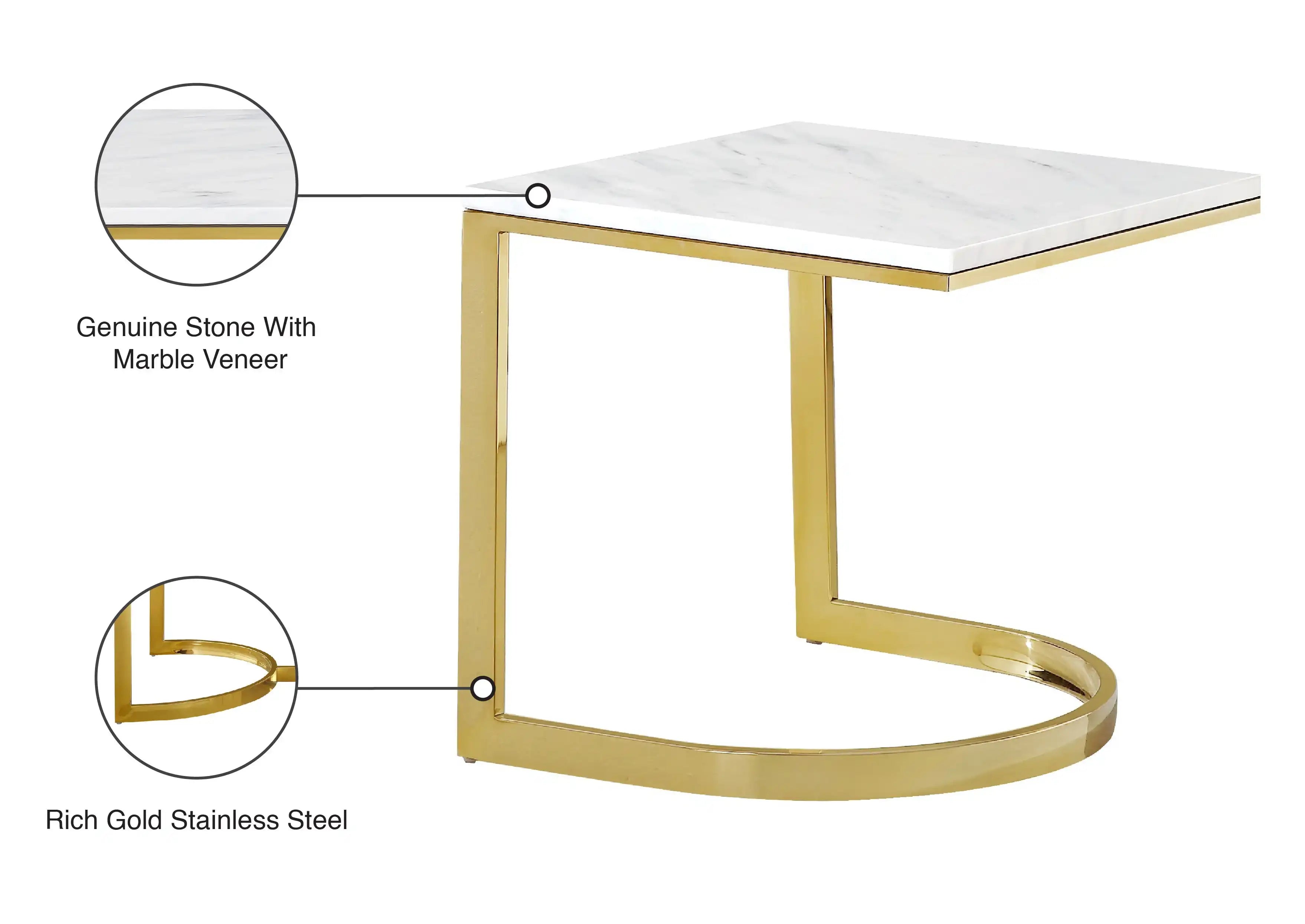 London - End Table - Gold - Best Buy Furniture