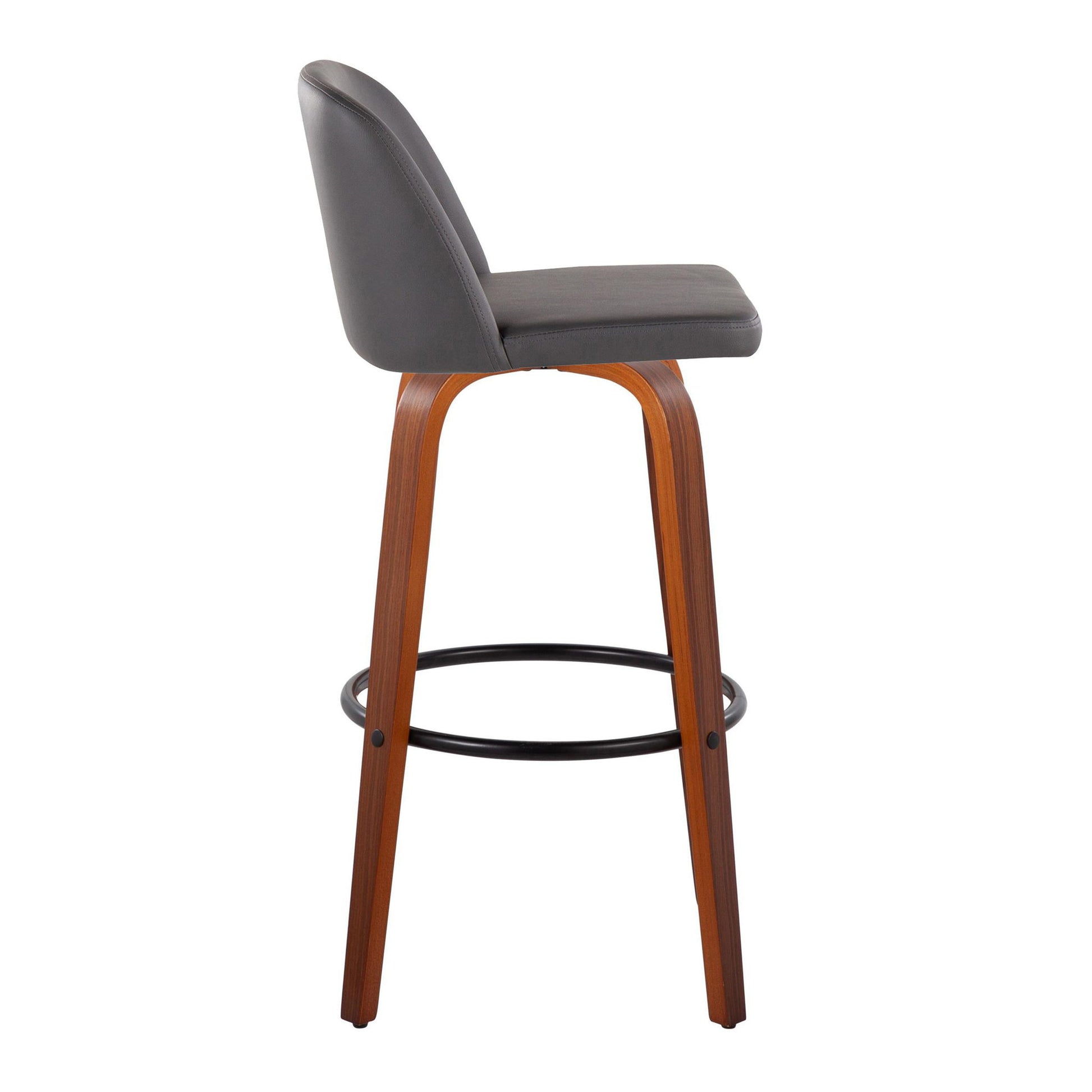 Toriano - Mid Century Modern Fixed Height Barstool Swivel And Round Footrest (Set of 2) - Best Buy Furniture