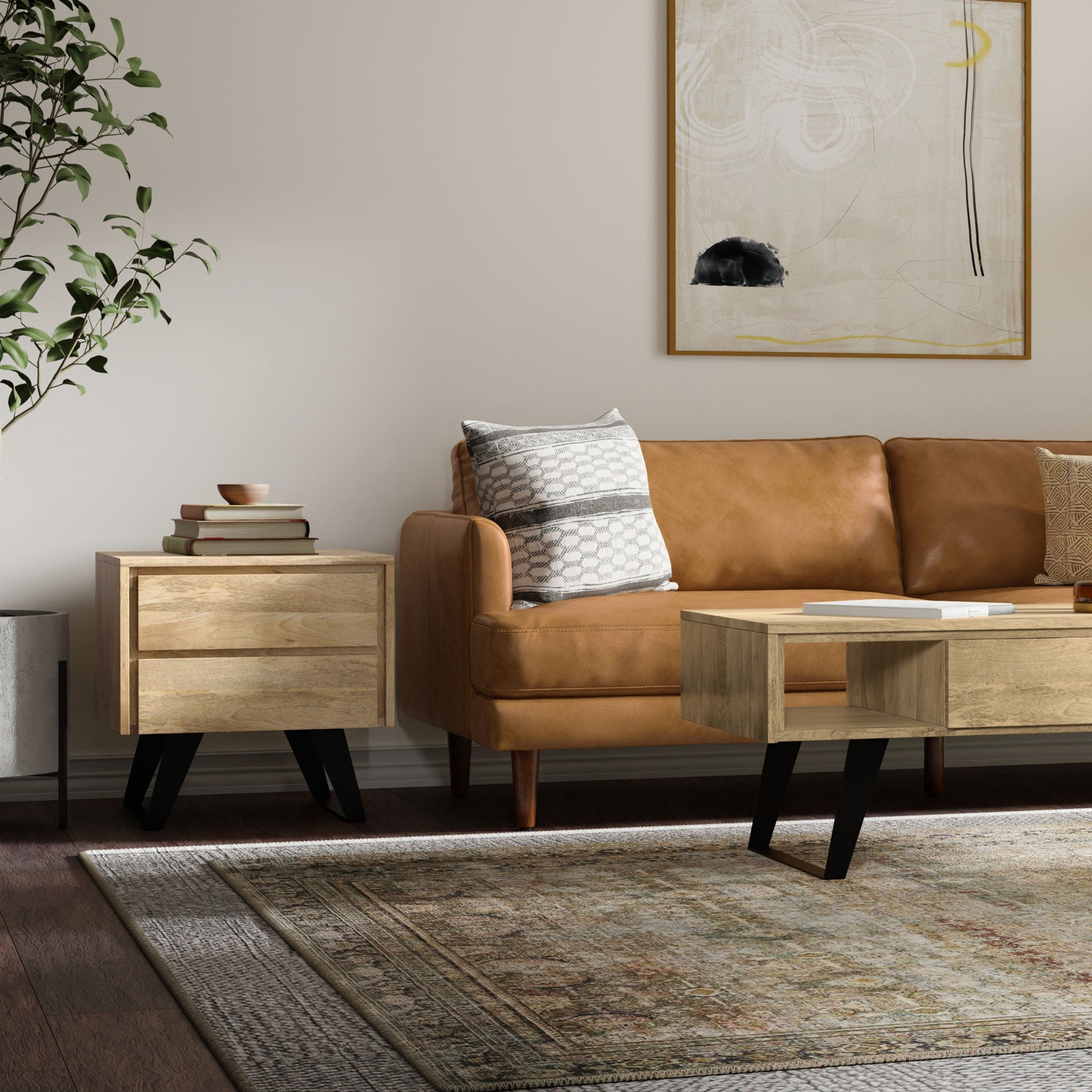 Lowry - Side Table - Natural - Best Buy Furniture