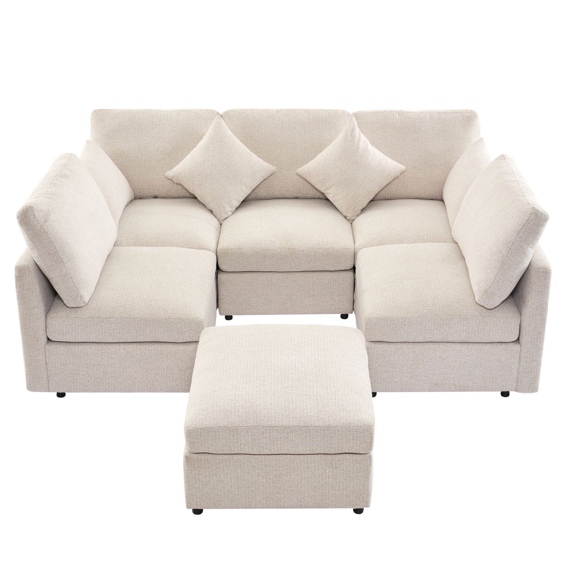 Sectional Sofa Modular U-Shaped With Ottoman & USB Ports - Best Buy Furniture