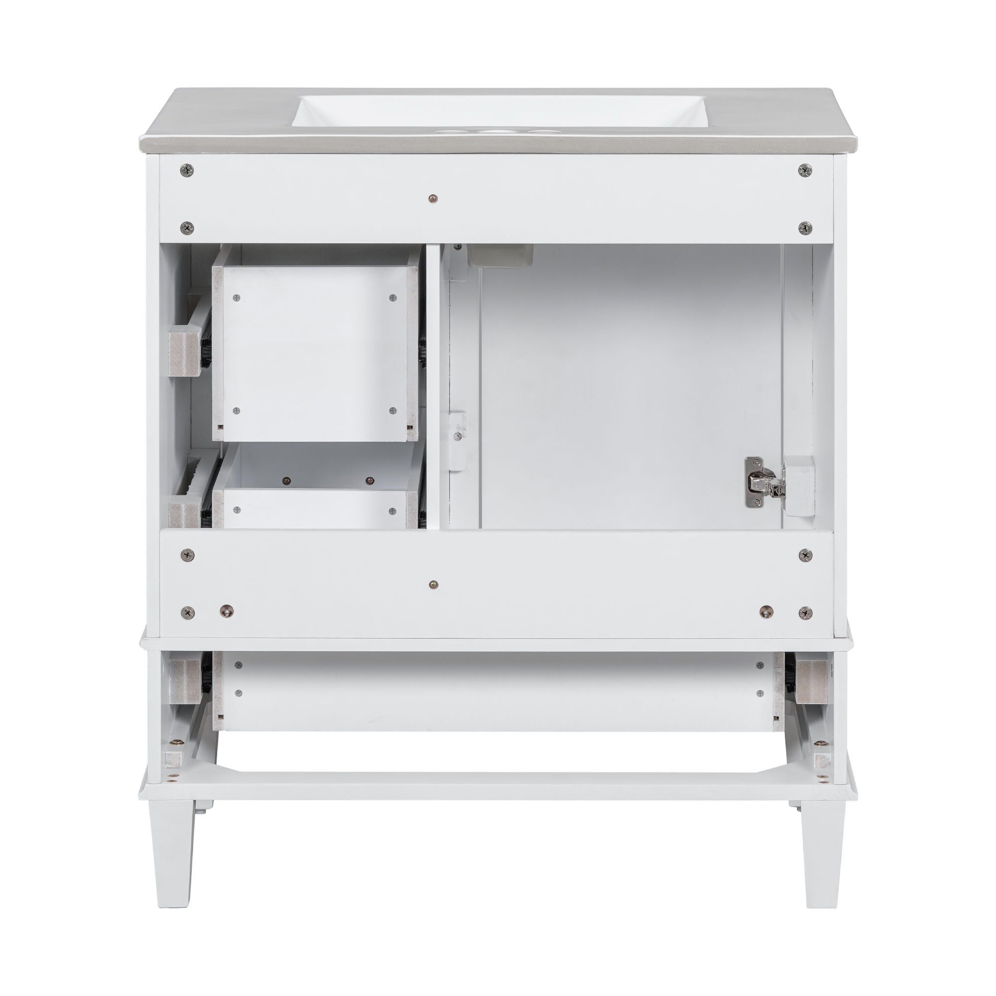 Bathroom Vanity, Modern Bathroom Cabinet With Sink Combo Set, Bathroom Storage Cabinet With A Soft Closing Door And 3 Drawers, Solid Wood Frame - Best Buy Furniture