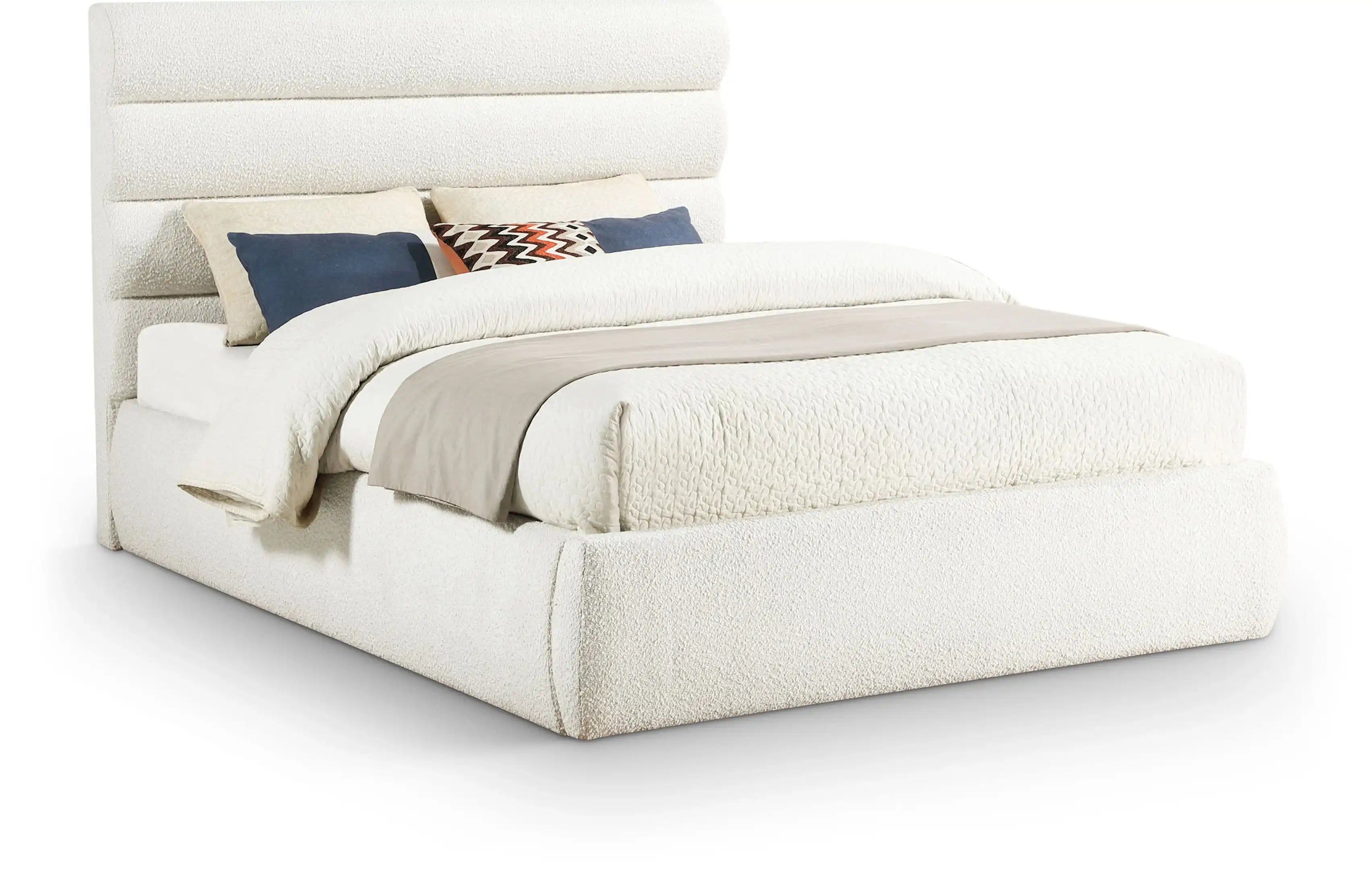 Adam - Boucle Fabric Bed With 52" Headboard - Best Buy Furniture