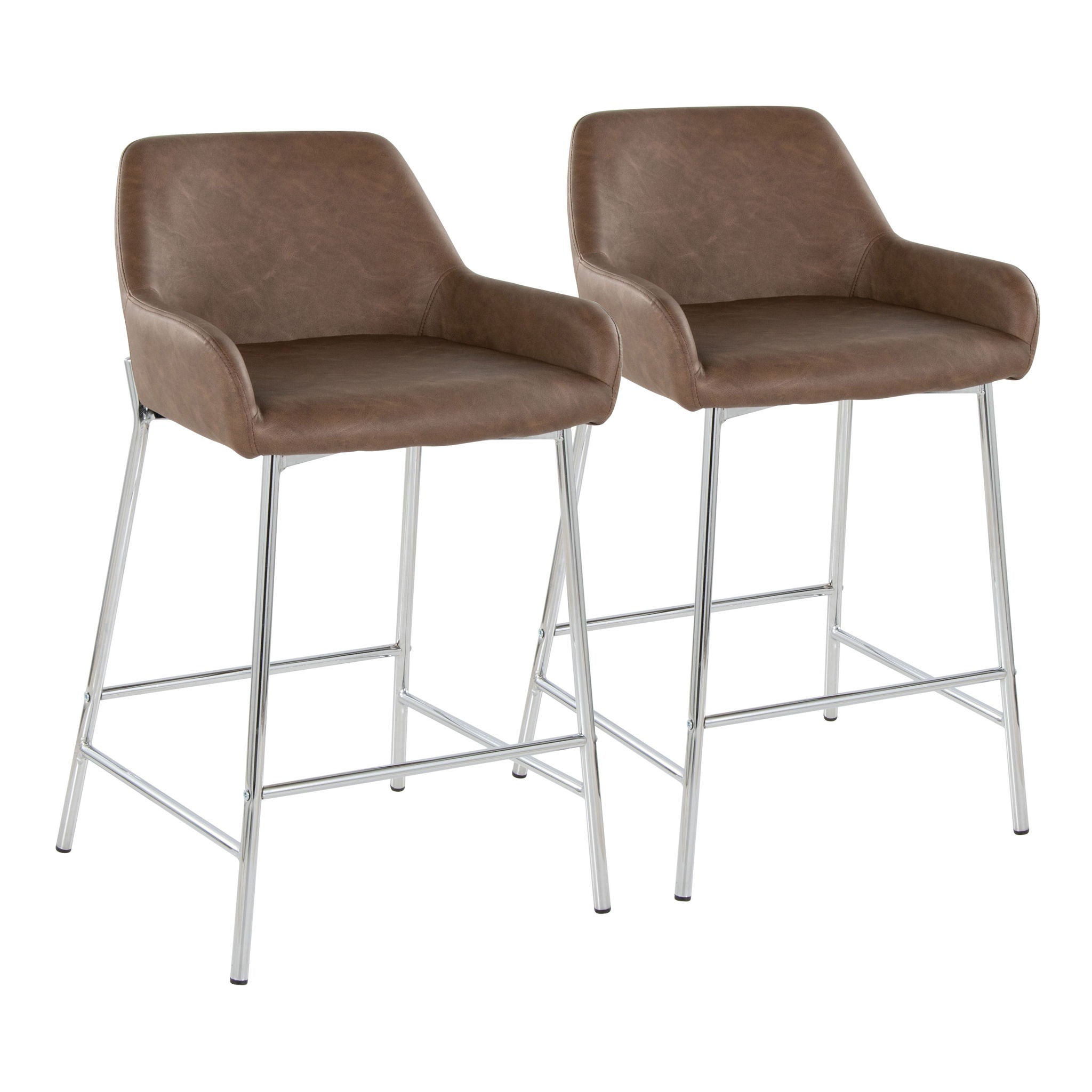 Daniella - Contemporary Fixed Height Counter Stool With Metal Legs (Set of 2) - Best Buy Furniture