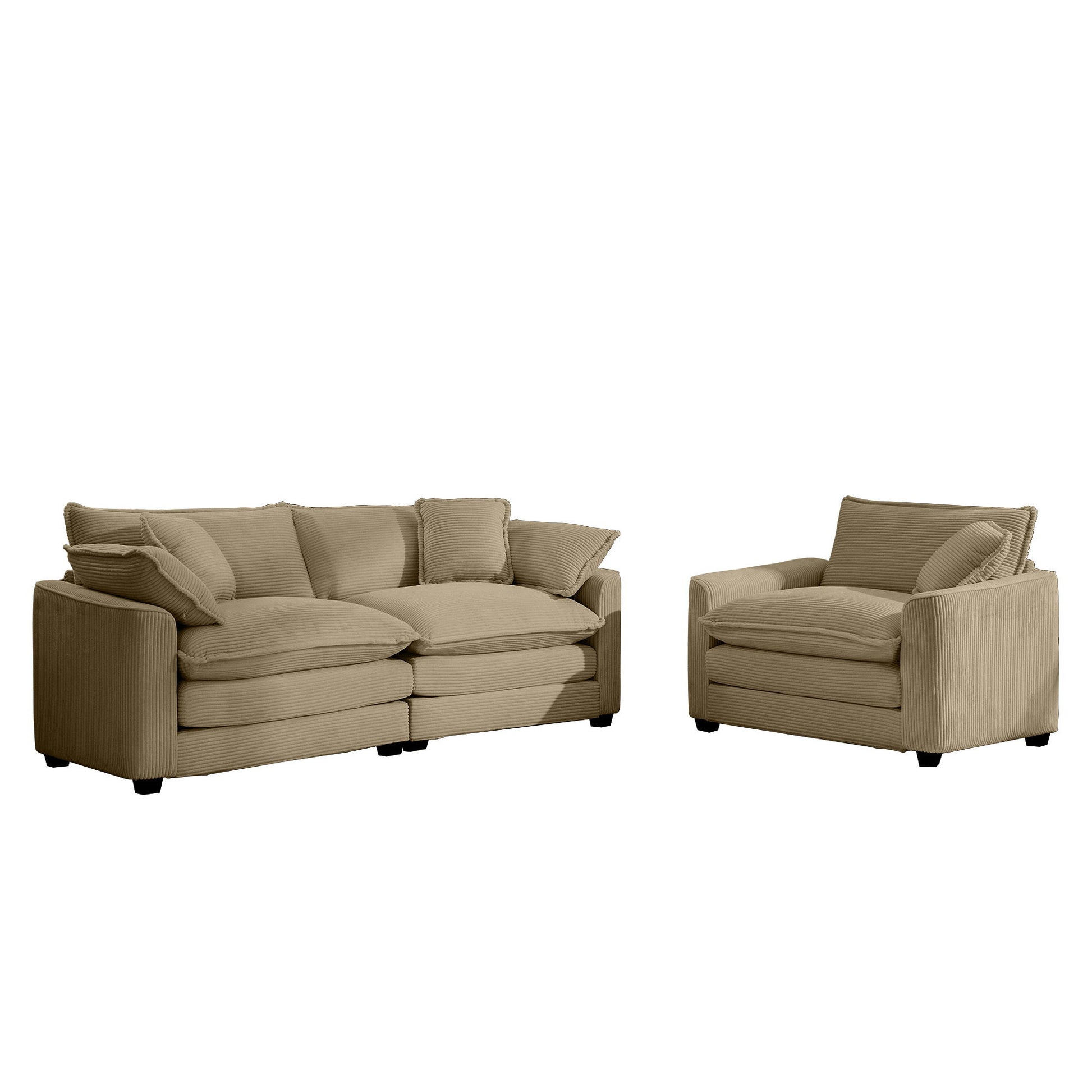 Elegant Corduroy Oversized Sectional Sofa Set With Deep Seats And Flexible Layout - Best Buy Furniture