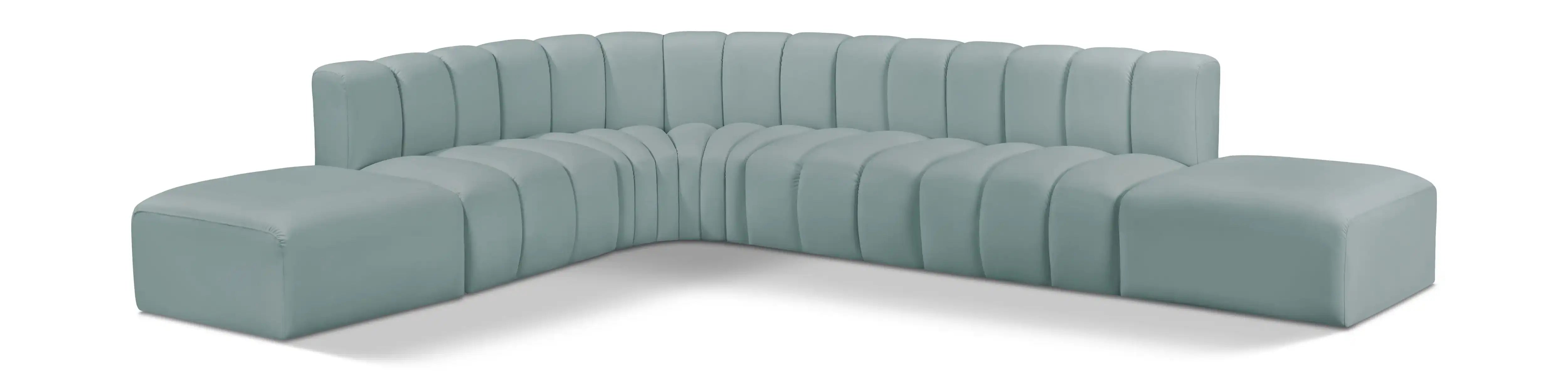 Arc - Faux Leather 7 Piece Corner Modular Sofa - Best Buy Furniture