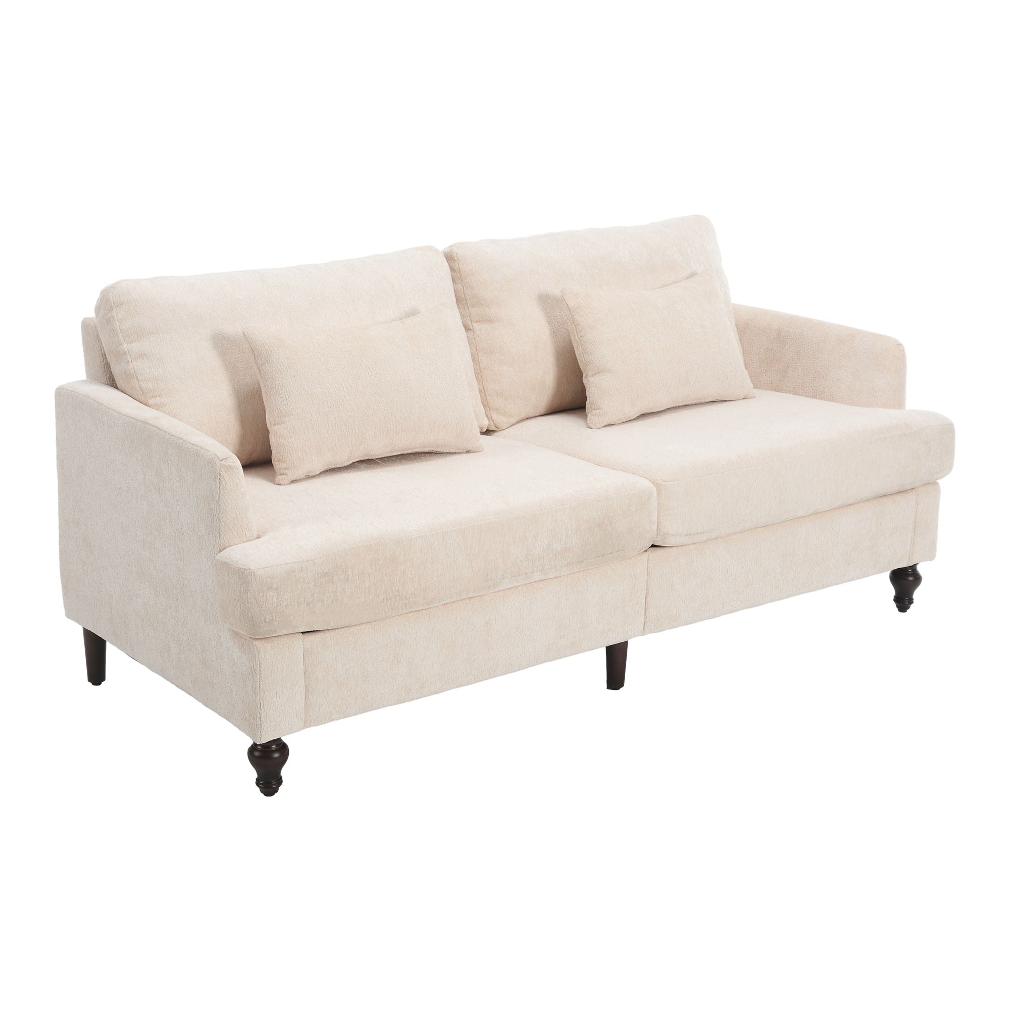 Mid Century Modern Chenille Fabric Loveseat Sofa, 2 Seat Upholstered Couch - Best Buy Furniture
