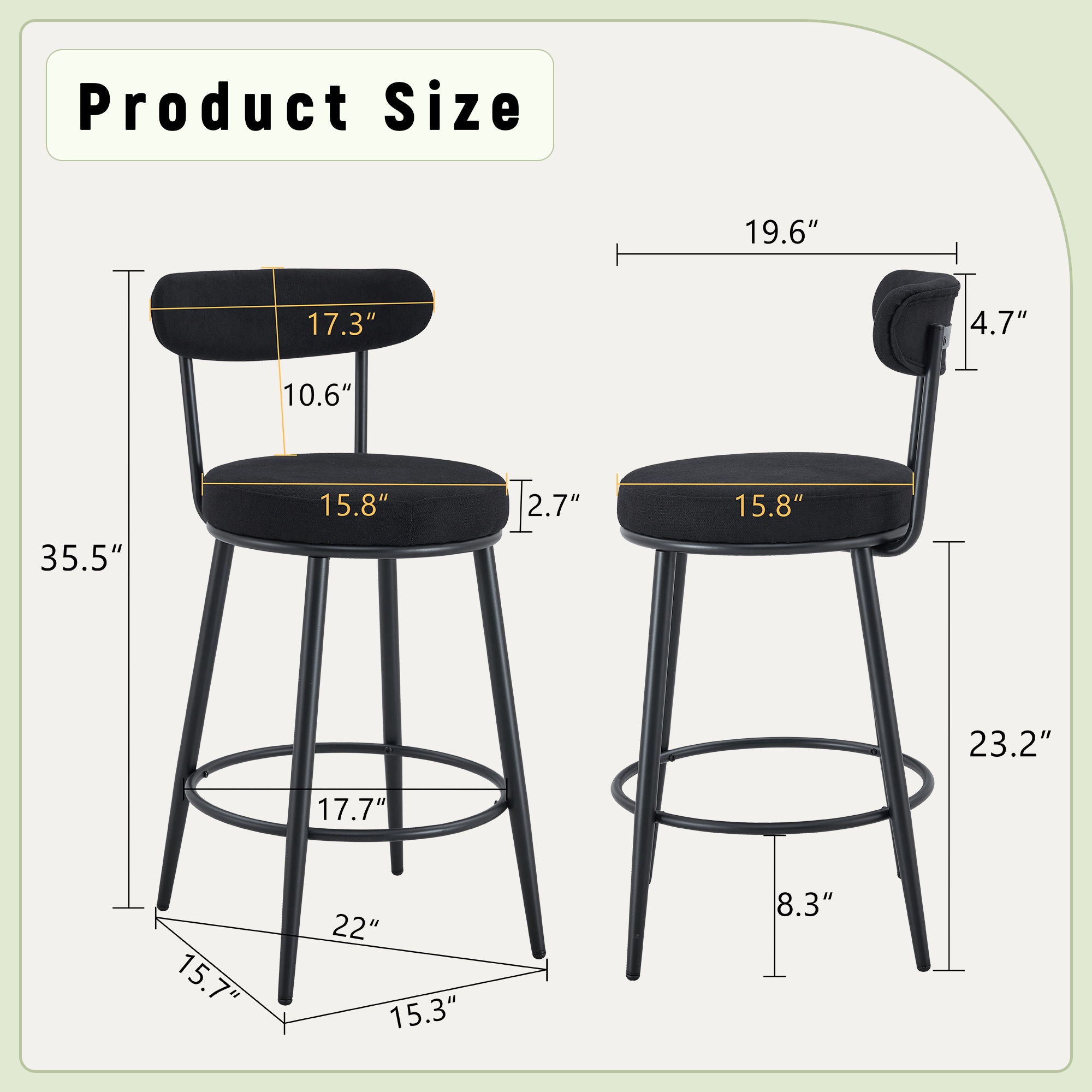 Fashionable Ergonomic High Legged Bar Chairs (Set of 2) - Best Buy Furniture