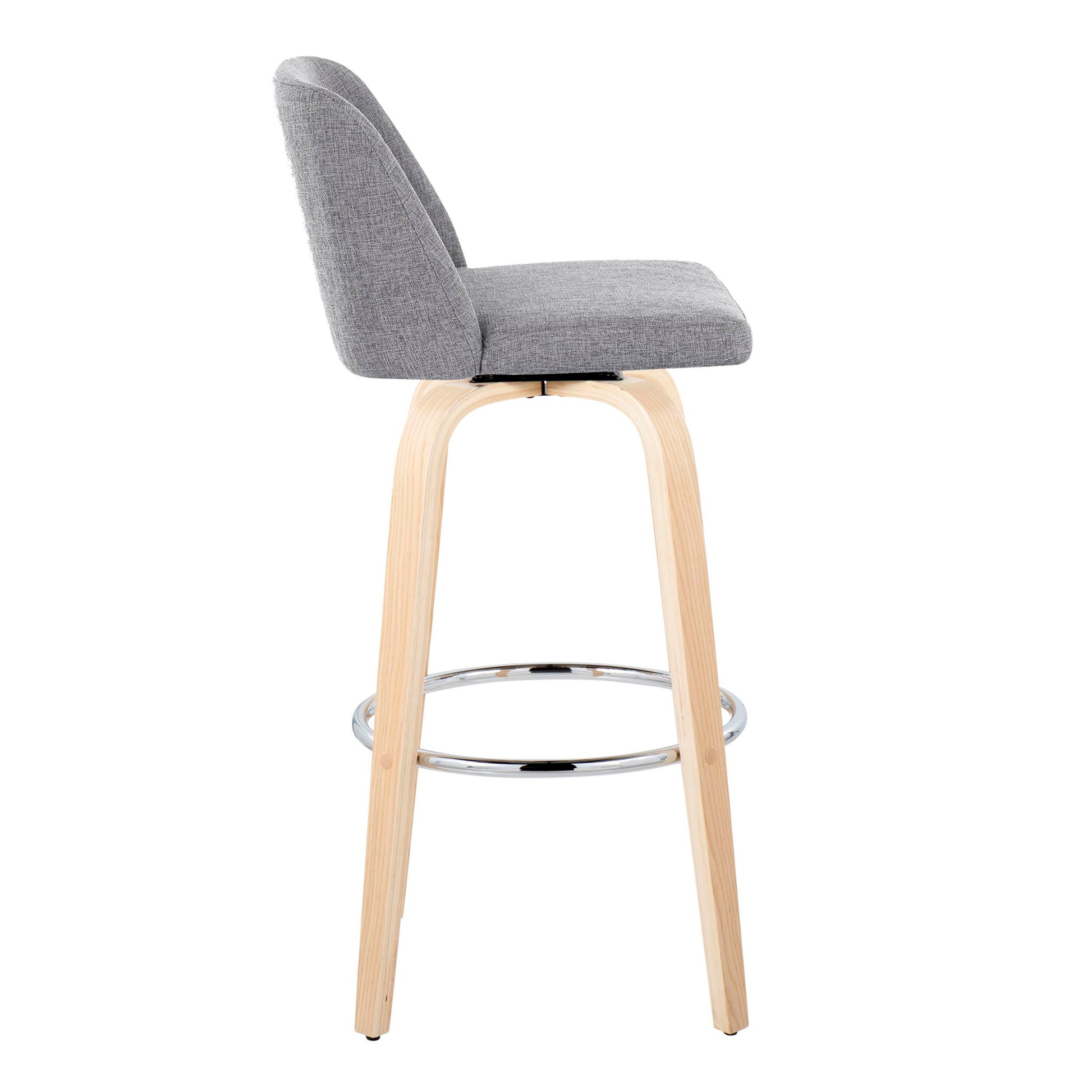 Toriano - Contemporary Fixed Height Barstool & Swivel With Round Footrest (Set of 2) - Best Buy Furniture