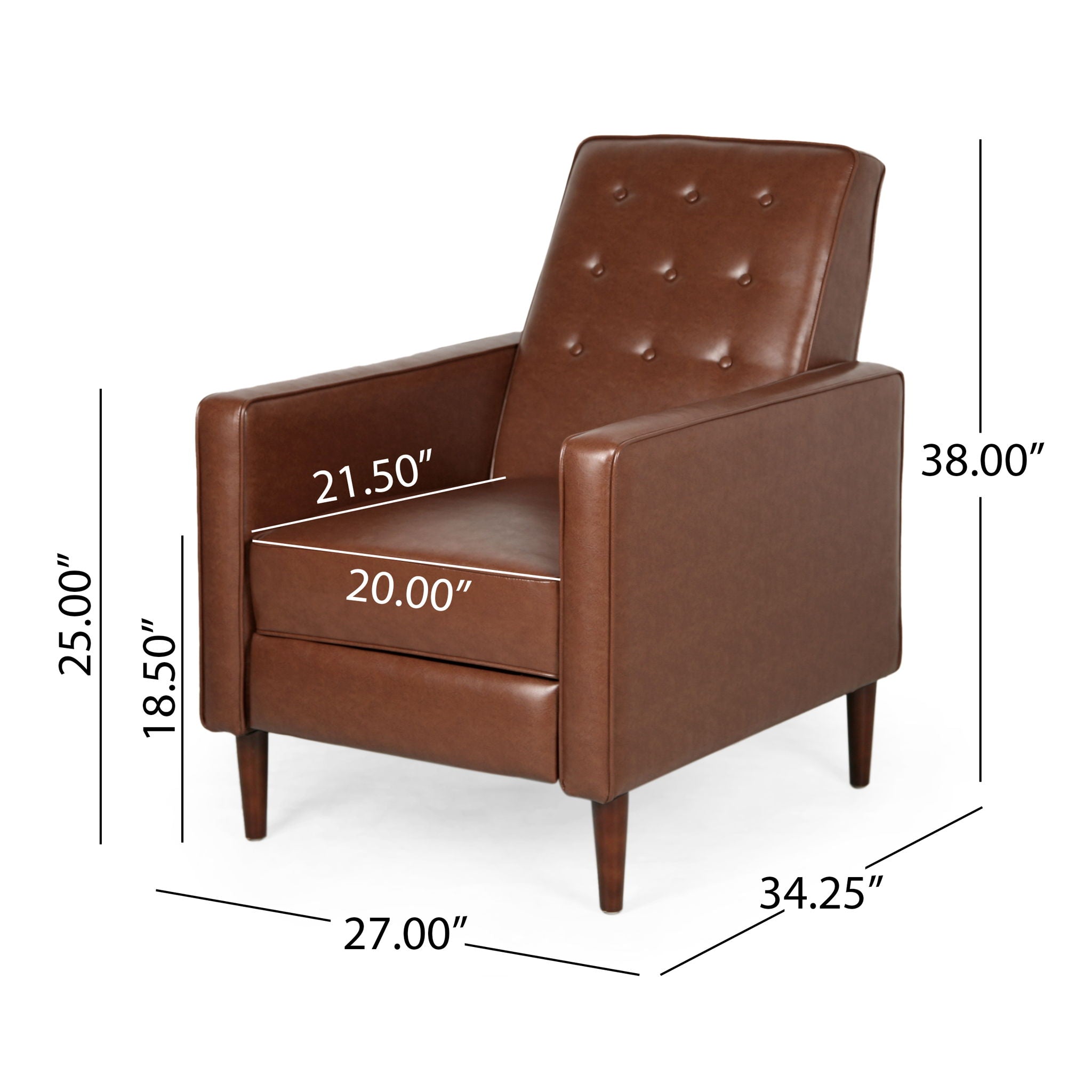 Mid-Century Modern Recliner With Button Tufted Waffle Stitch - Best Buy Furniture