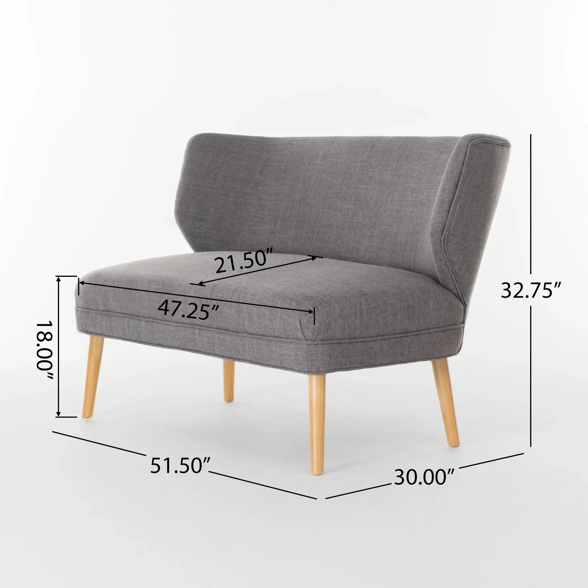 Elegant Classic Upholstered Loveseat With Curved Backrest - Best Buy Furniture